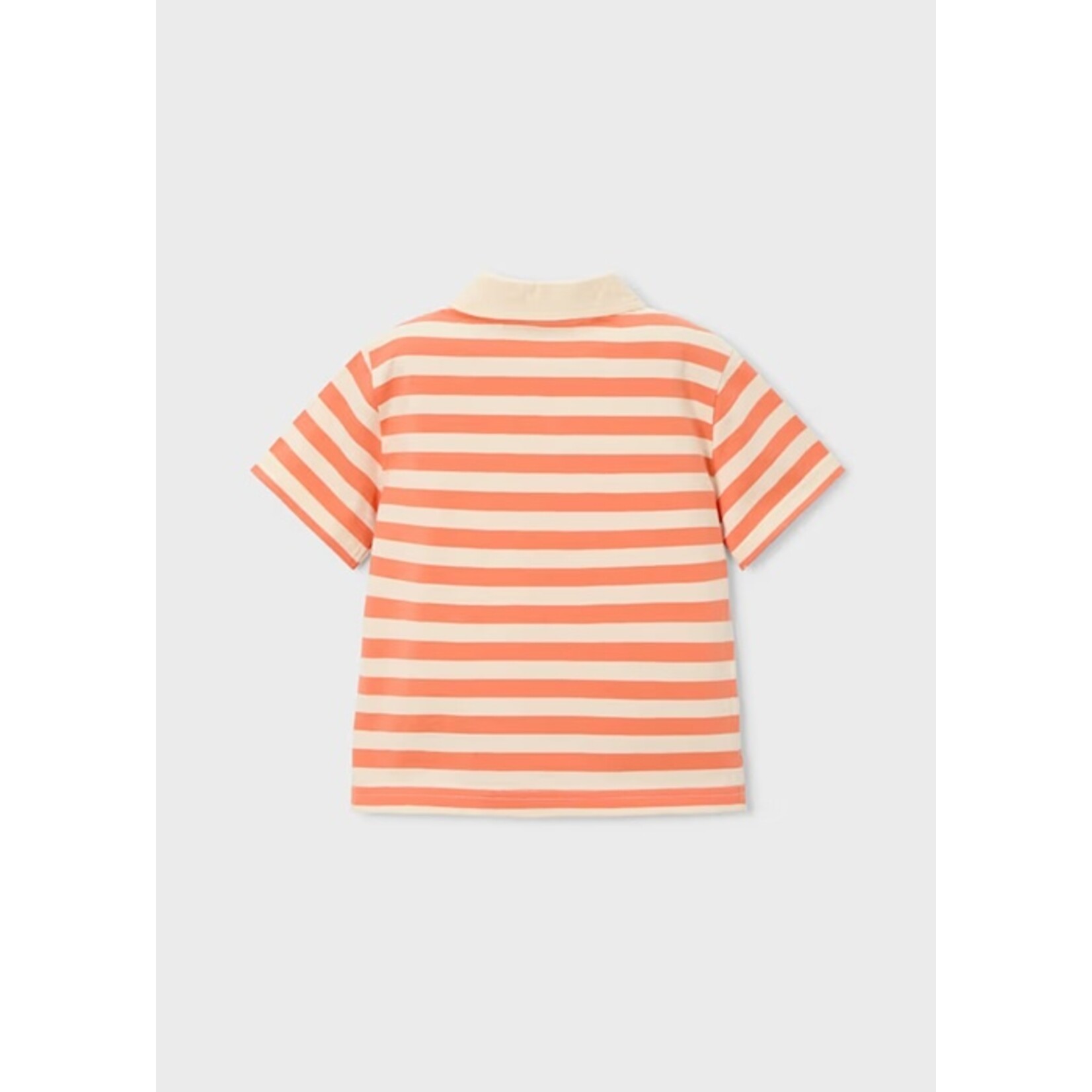 Mayoral MAYORAL - Cream white short-sleeved polo shirt with orange stripes