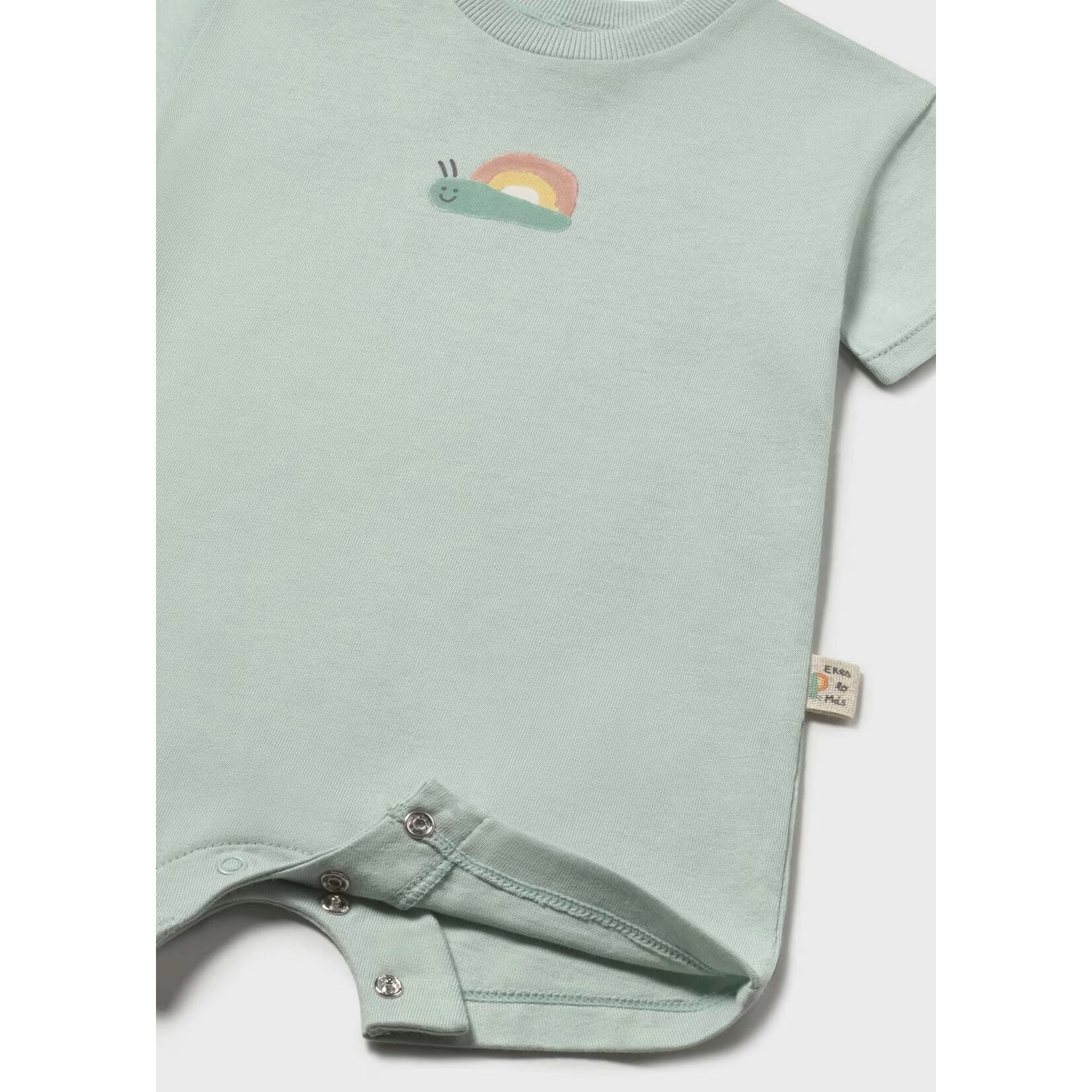 Mayoral MAYORAL - Mint green romper with a snail and the words 'Te quiero infinito'