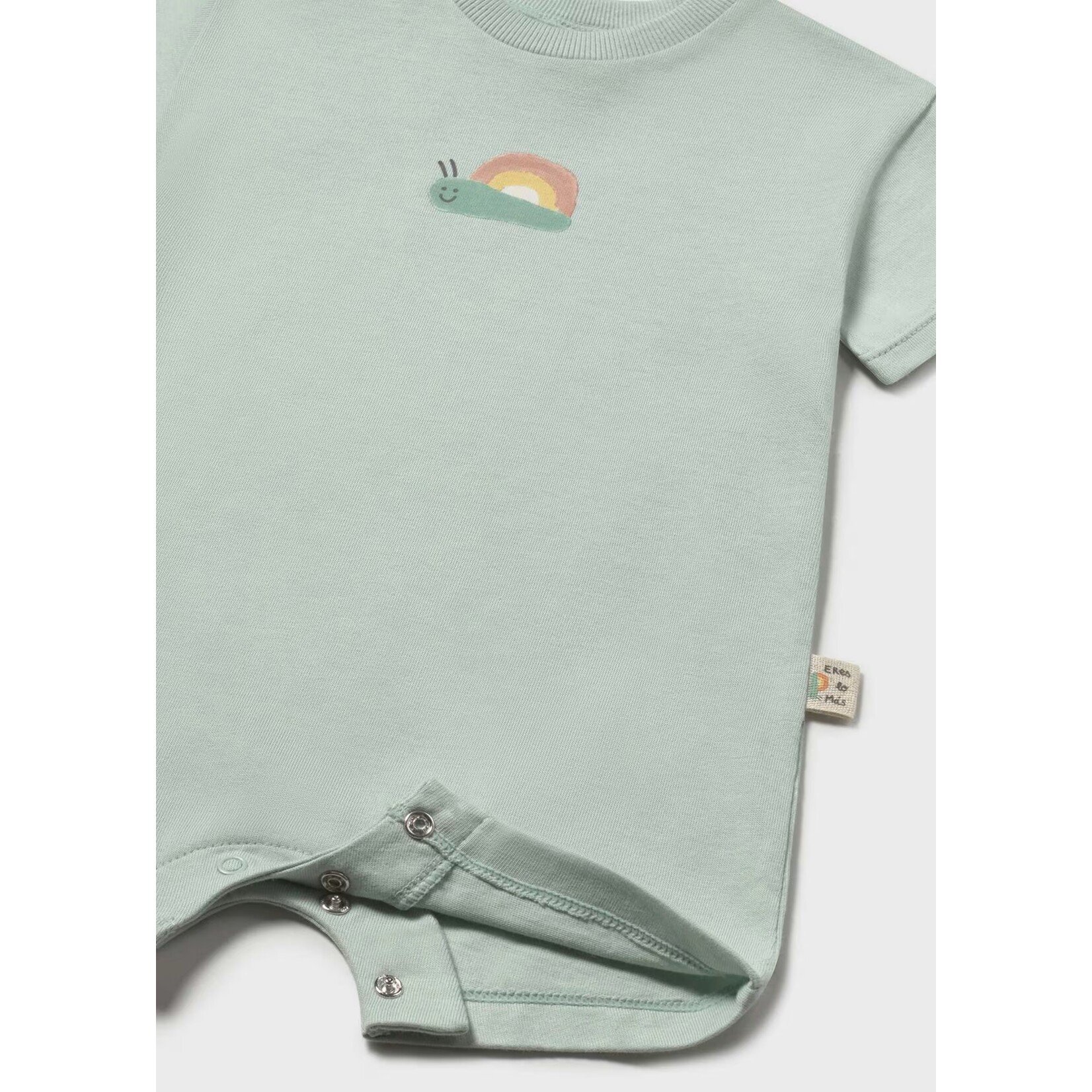 Mayoral MAYORAL - Barboteuse verte menthe avec un escargot et écritures 'Te quiero infinito'