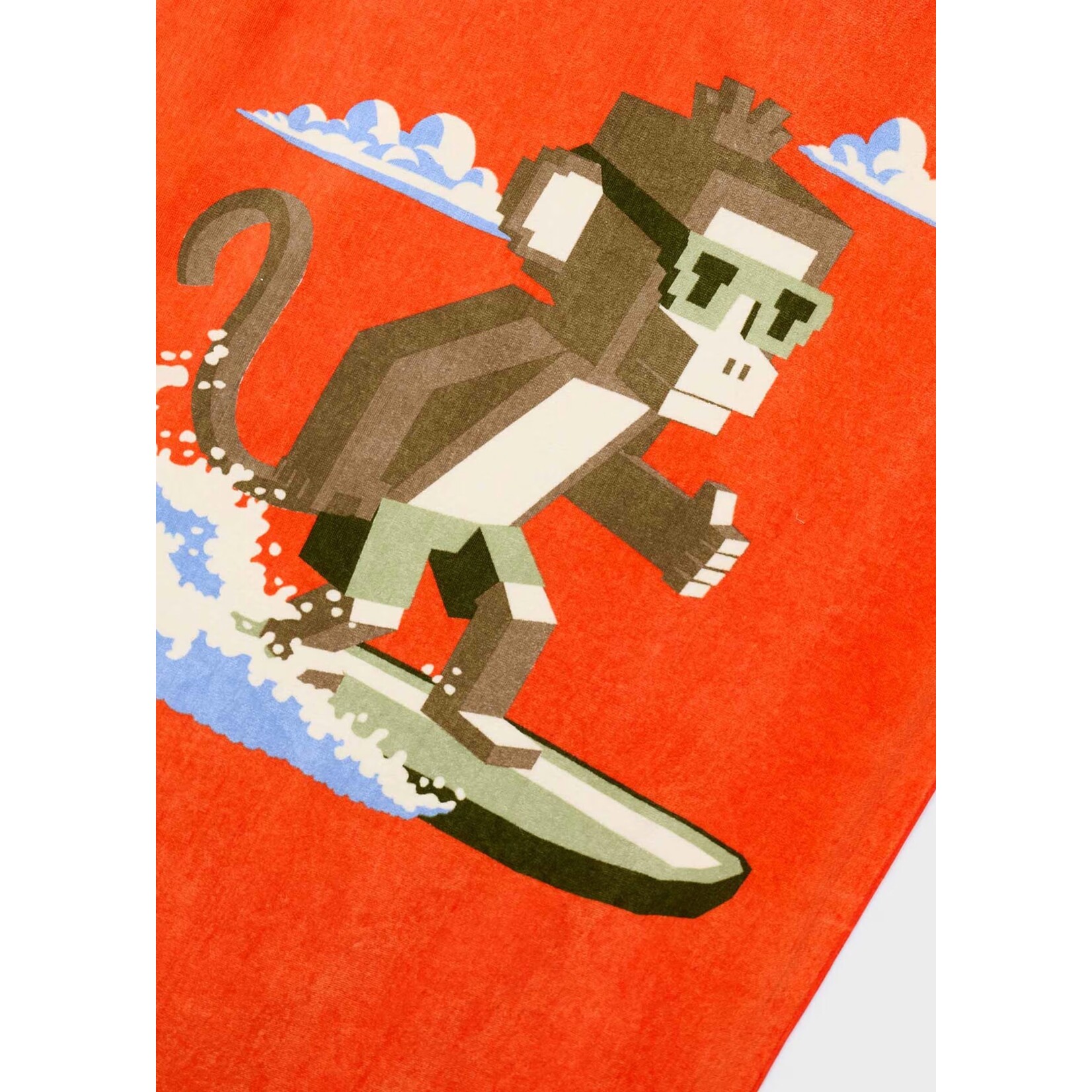 Mayoral MAYORAL - Orange beach towel with a surfing cube monkey print