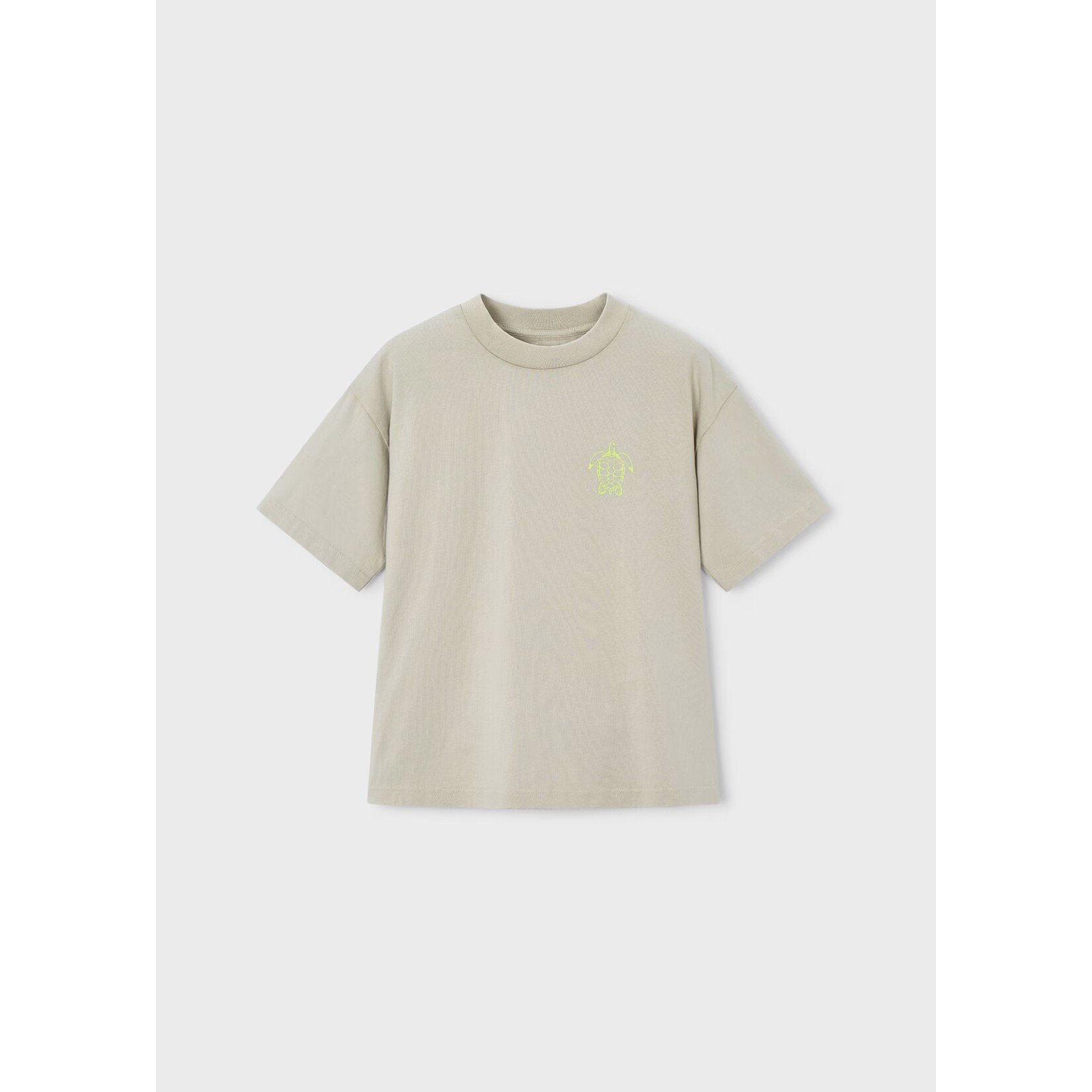Mayoral MAYORAL - Light olive T-shirt with neon green turtle print 'Boston Kids'