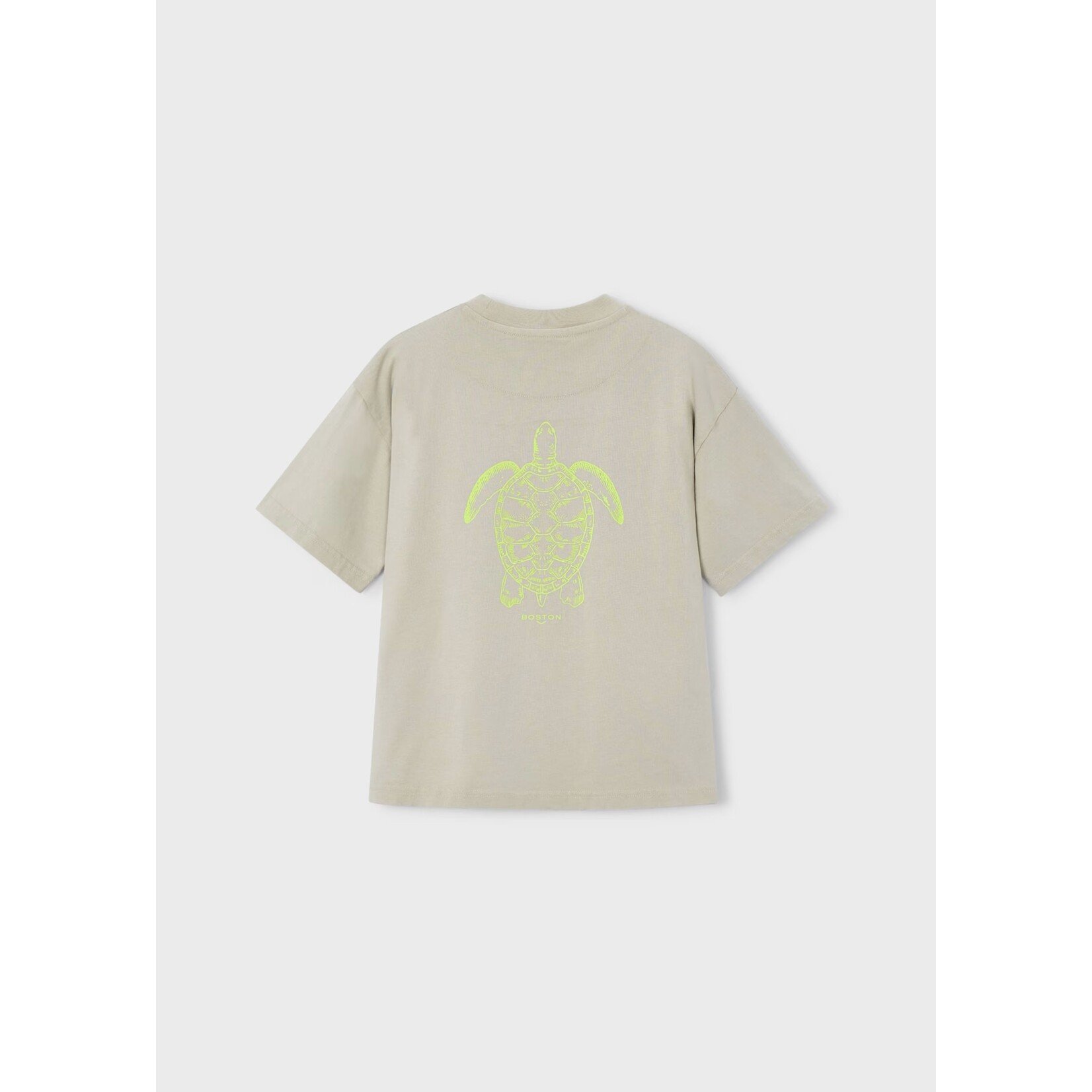 Mayoral MAYORAL - Light olive T-shirt with neon green turtle print 'Boston Kids'