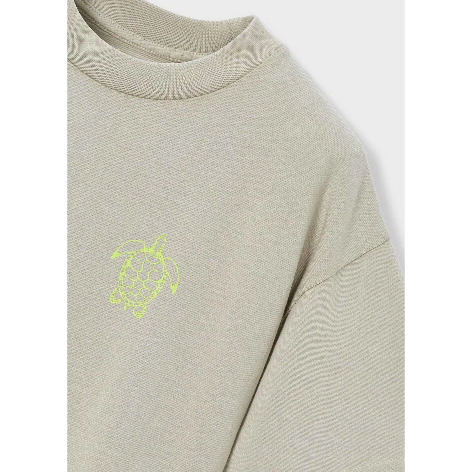 Mayoral MAYORAL - Light olive T-shirt with neon green turtle print 'Boston Kids'