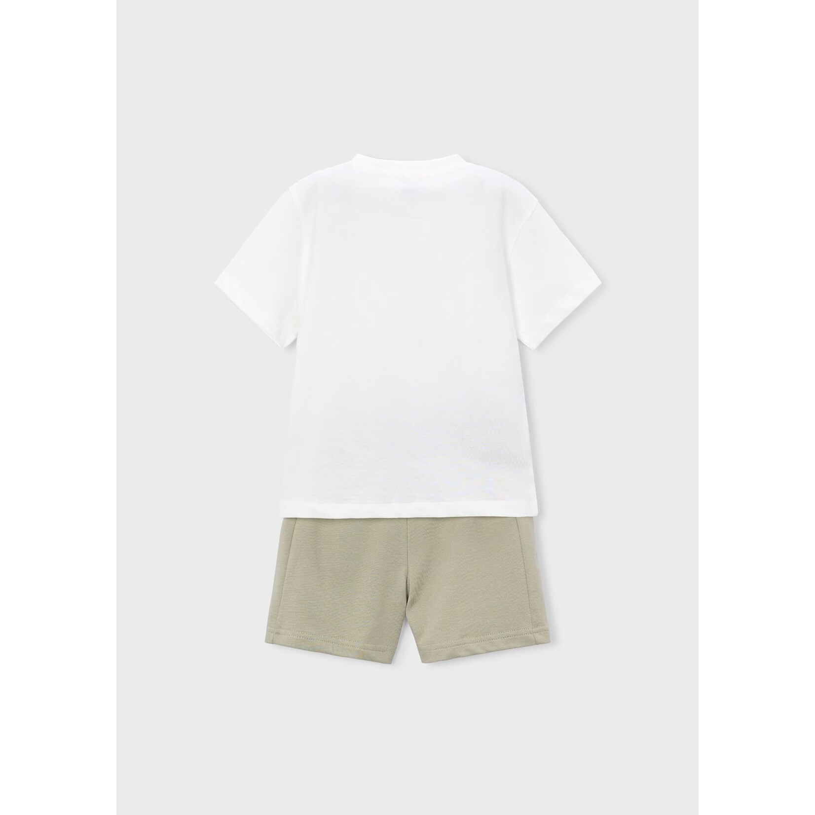 Mayoral MAYORAL - 2-piece set - White T-shirt with shark print and beige shorts