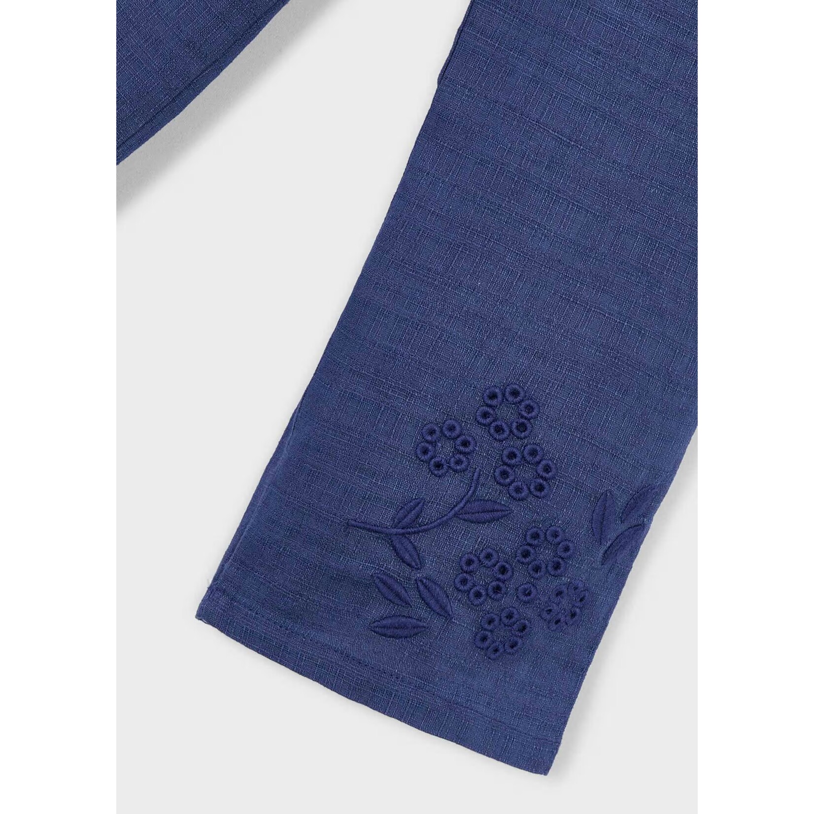 Mayoral MAYORAL - Pantalon brodé de fleurs en lin 'Porcelaine'