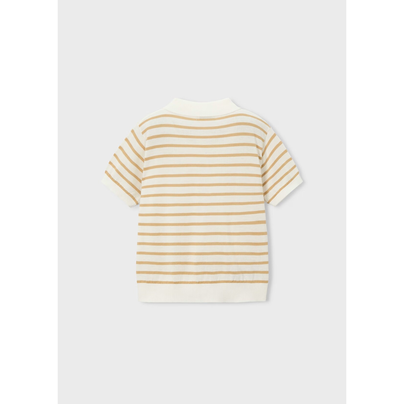 Mayoral MAYORAL - White short-sleeved polo shirt with brown stripes