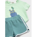 Mayoral MAYORAL - Ensemble 2 morceaux - T-shirt vert avec imprimé d'hippopotame et short vert