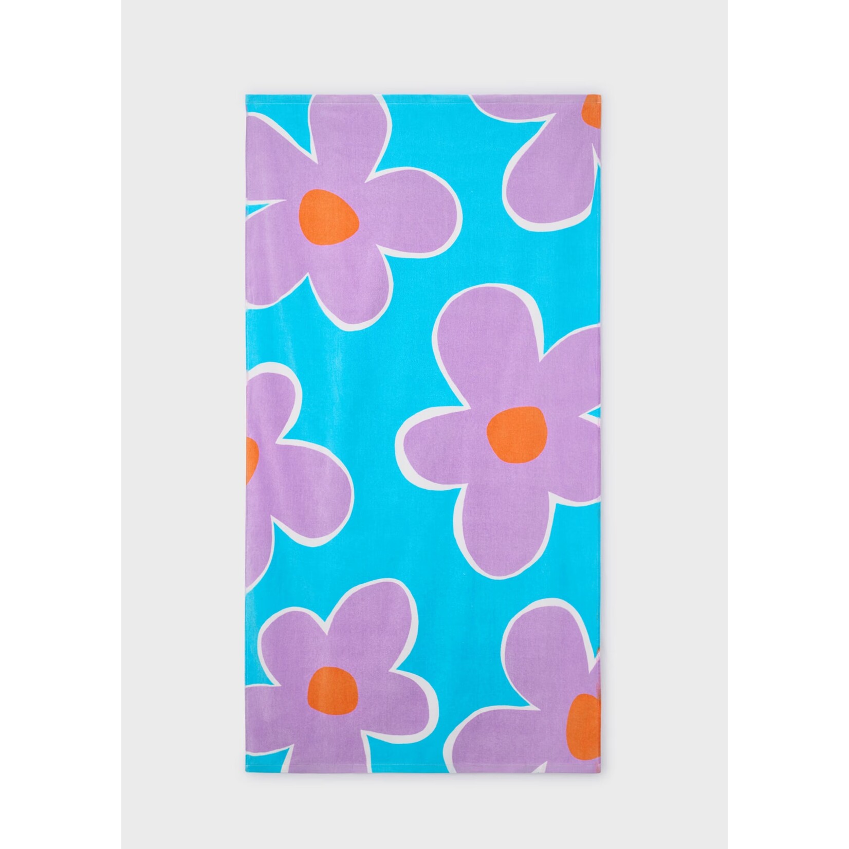 Mayoral MAYORAL - Serviette de plage bleu avec imprimé de fleurs lilas