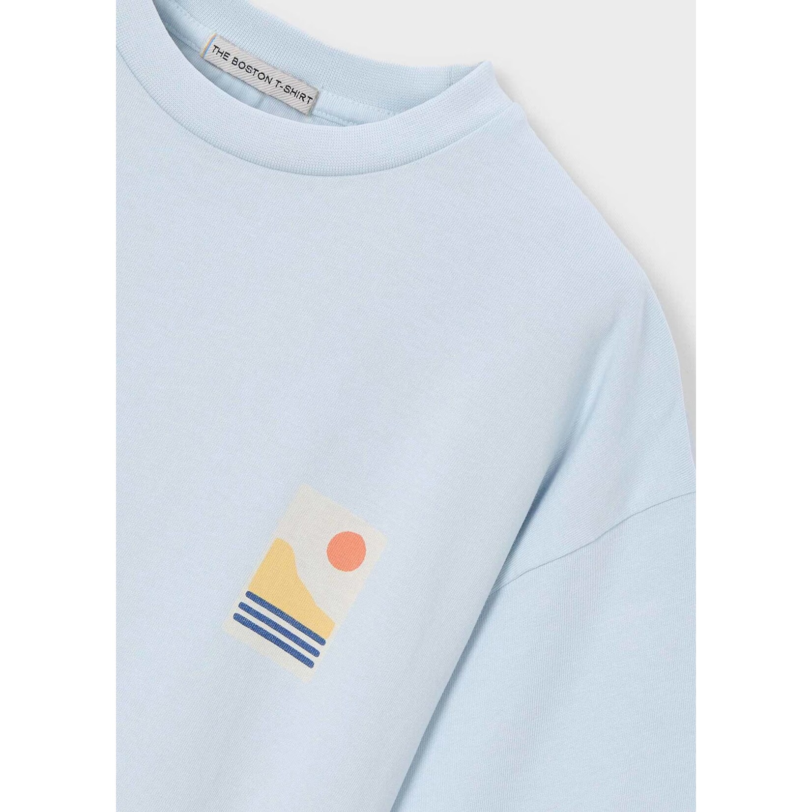 Mayoral MAYORAL - Sky blue T-shirt with 'Boston Kids' landscape print