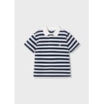 Mayoral MAYORAL - White short-sleeved polo shirt with navy blue stripes