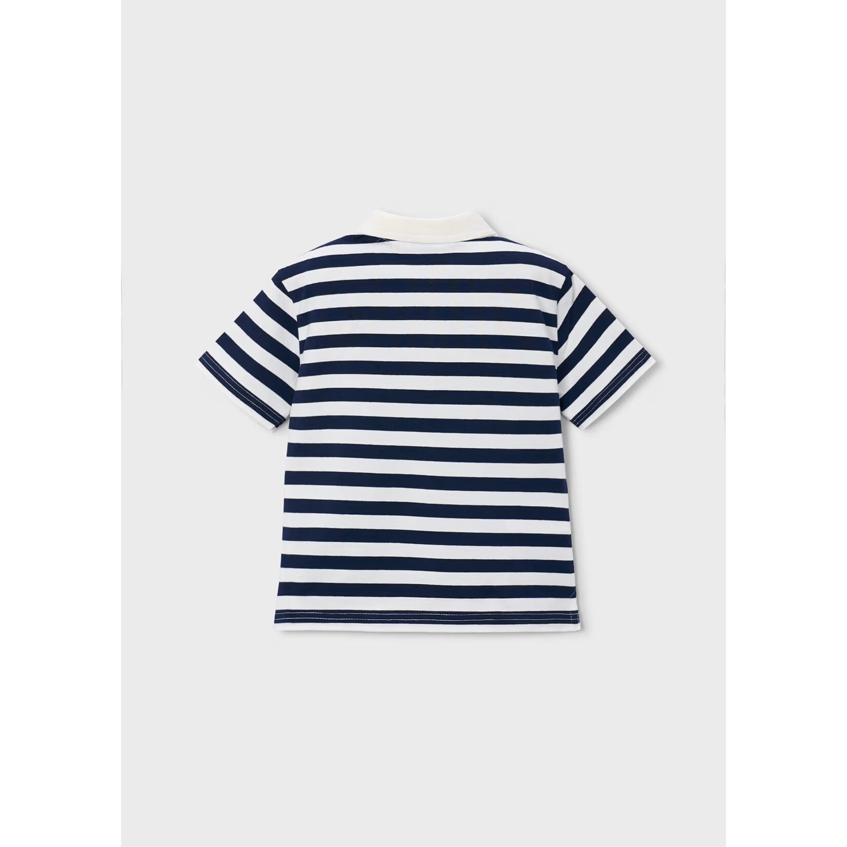 Mayoral MAYORAL - White short-sleeved polo shirt with navy blue stripes