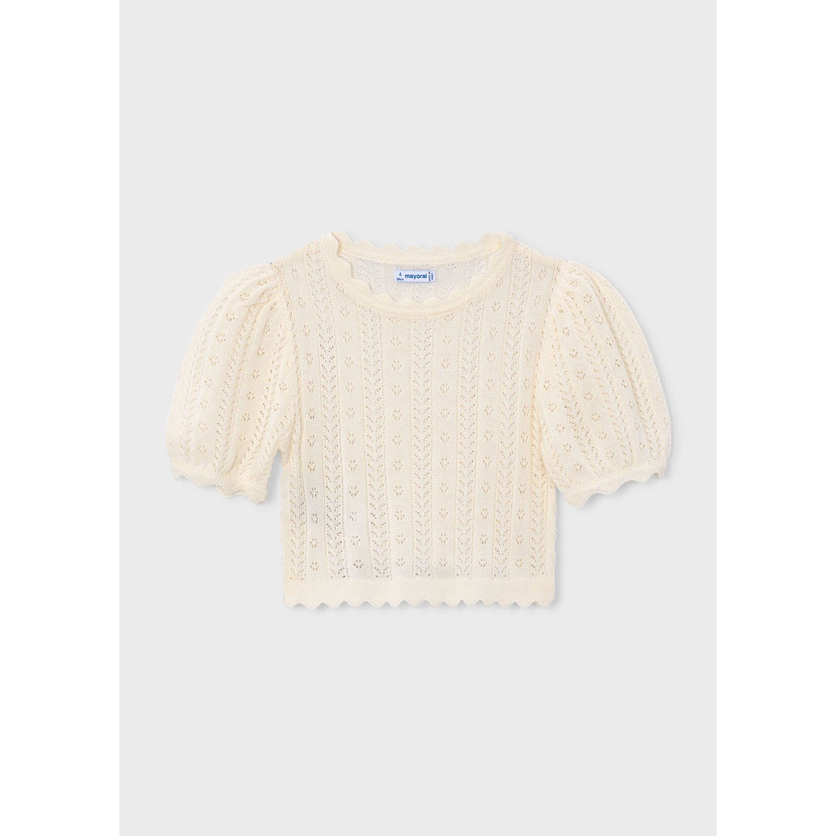 Mayoral MAYORAL - T-shirt avec manches bouffantes en tricot blanc