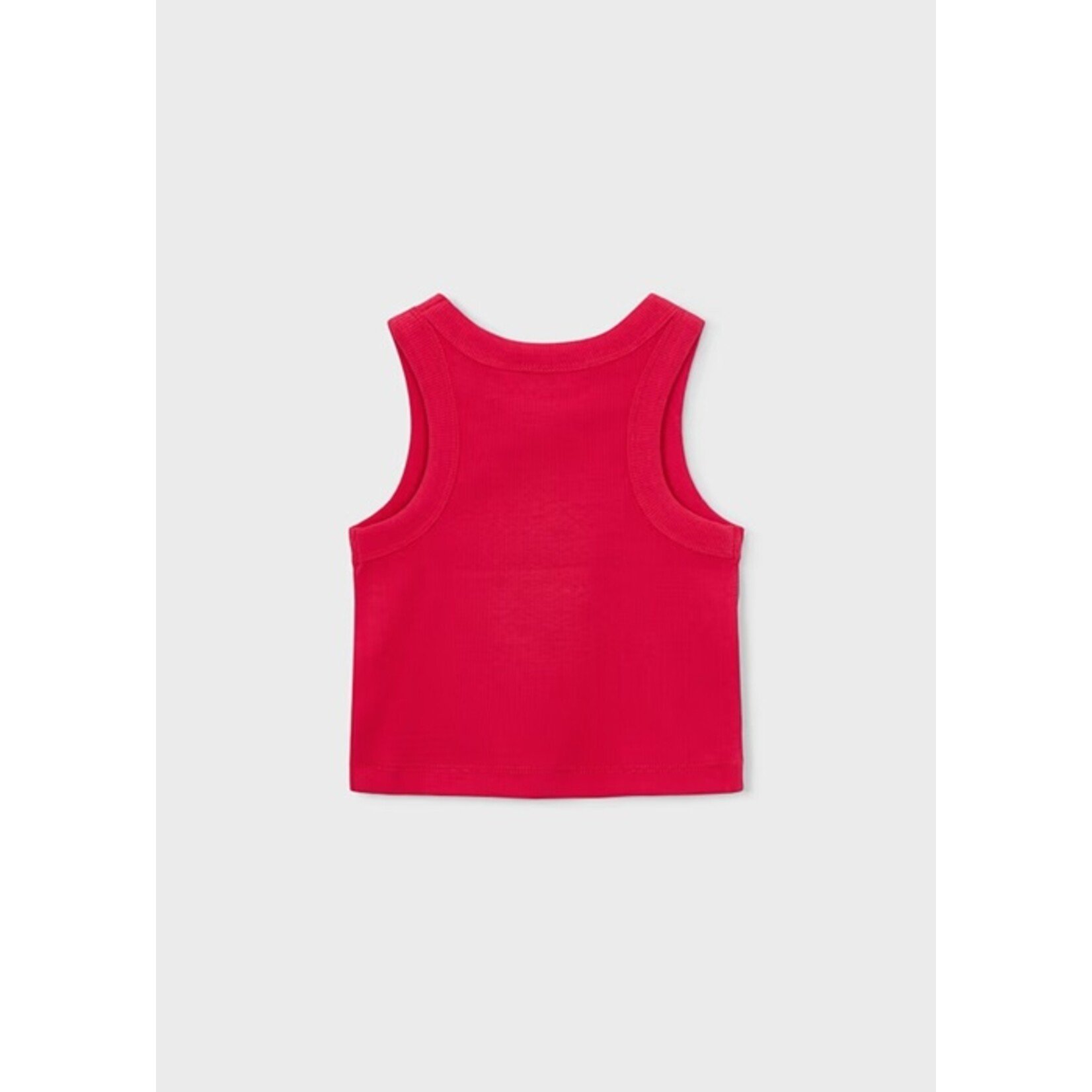 Mayoral MAYORAL - Red ribbed tank top with blood orange print