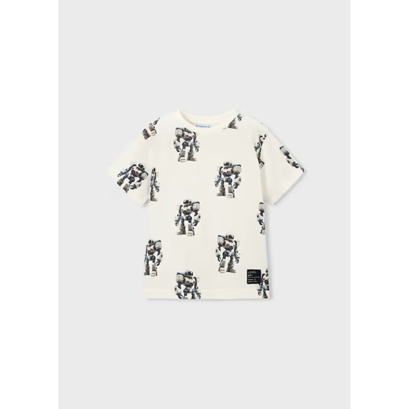 Mayoral MAYORAL - T-shirt blanc à manches courtes avec imprimé de robots