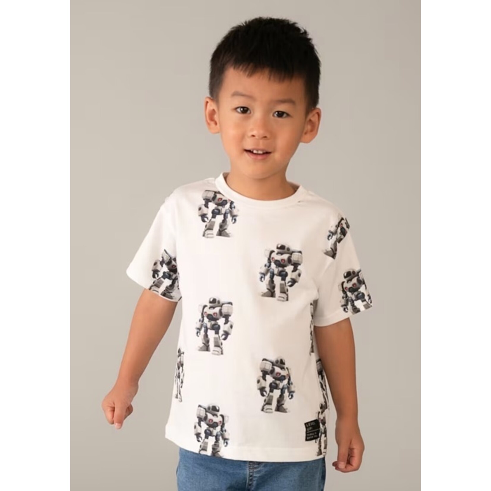 Mayoral MAYORAL - T-shirt blanc à manches courtes avec imprimé de robots