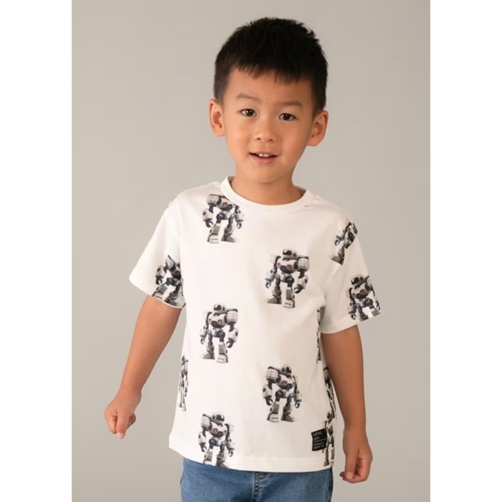 Mayoral MAYORAL - White short-sleeved T-shirt with robot print