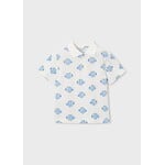 Mayoral MAYORAL - Polo blanc à manches courtes et imprimé de poissons bleus et jaunes