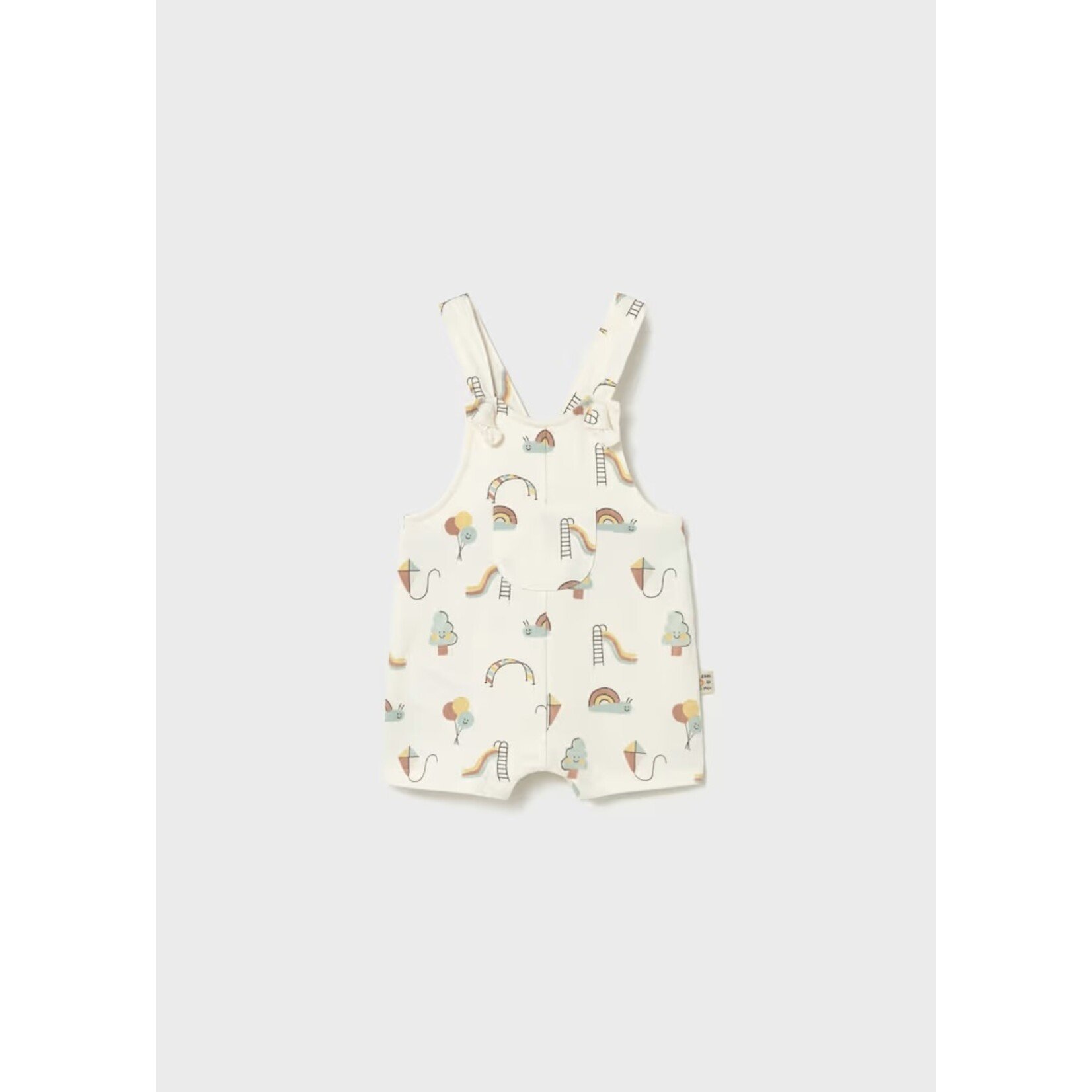 Mayoral MAYORAL - White short overalls with cheerful print 'Eres lo Màs'