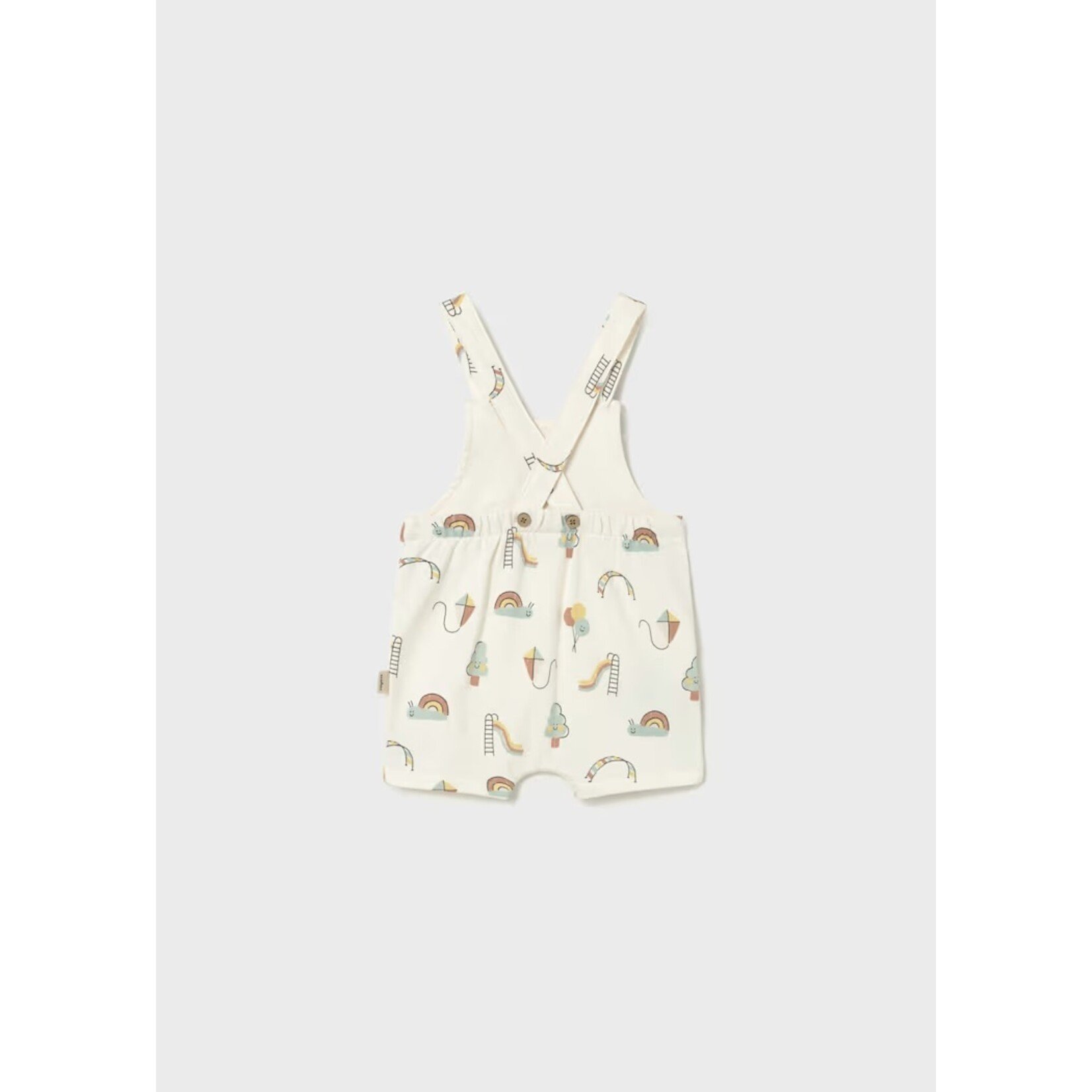 Mayoral MAYORAL - White short overalls with cheerful print 'Eres lo Màs'