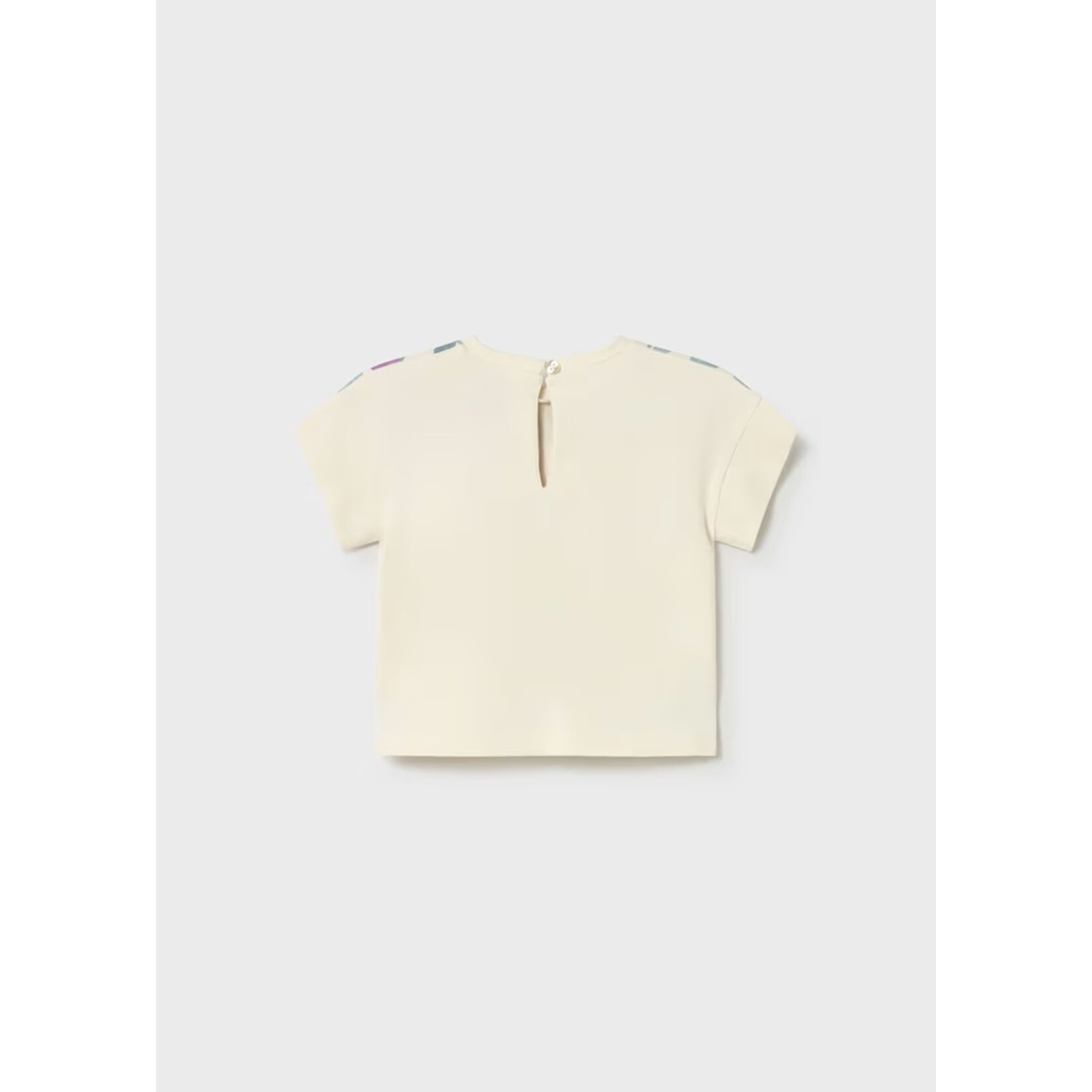 Mayoral MAYORAL - Creamy white short-sleeved T-shirt with flower and bee prints