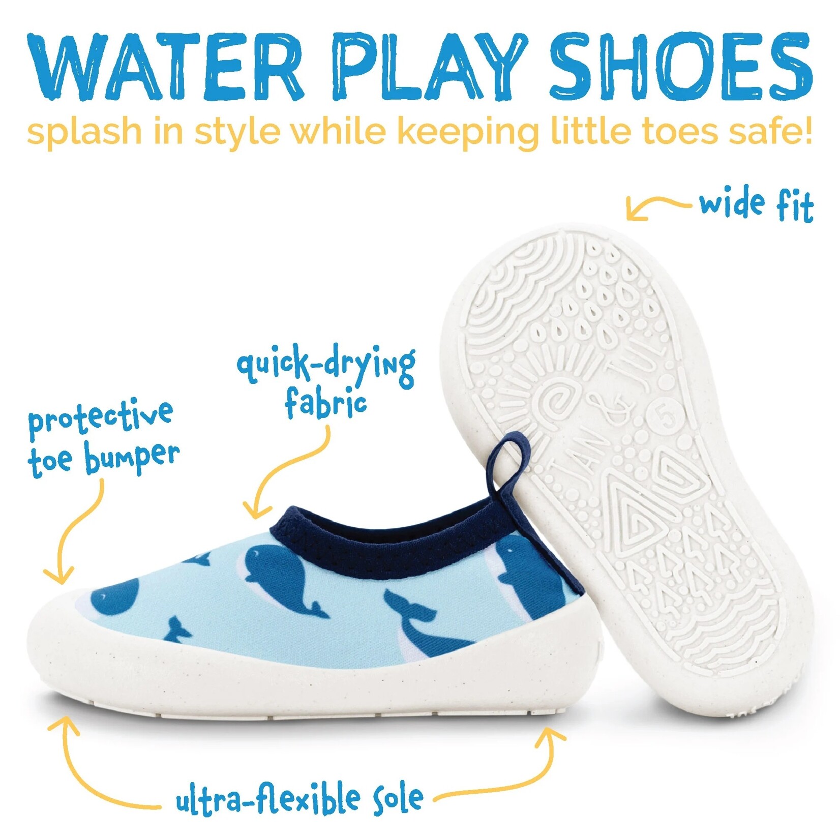 JAN&JUL JAN&JUL - Kids Water Shoes - Blue Whale