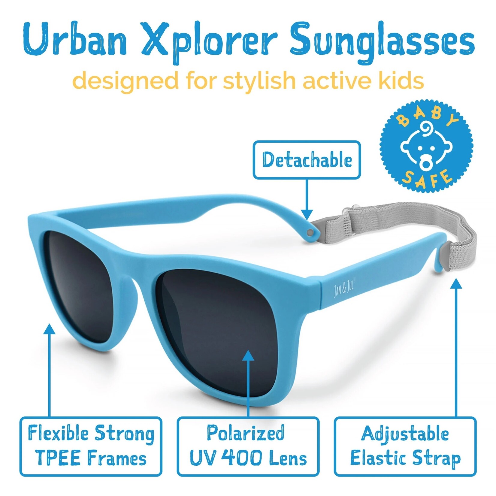 JAN&JUL JAN&JUL - Children's Urban Polarized Sunglasses - Sky Blue