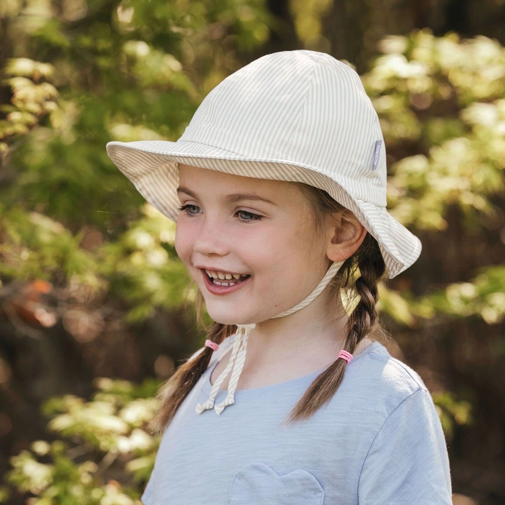 JAN&JUL JAN&JUL - Chapeau d'été en coton rayé beige