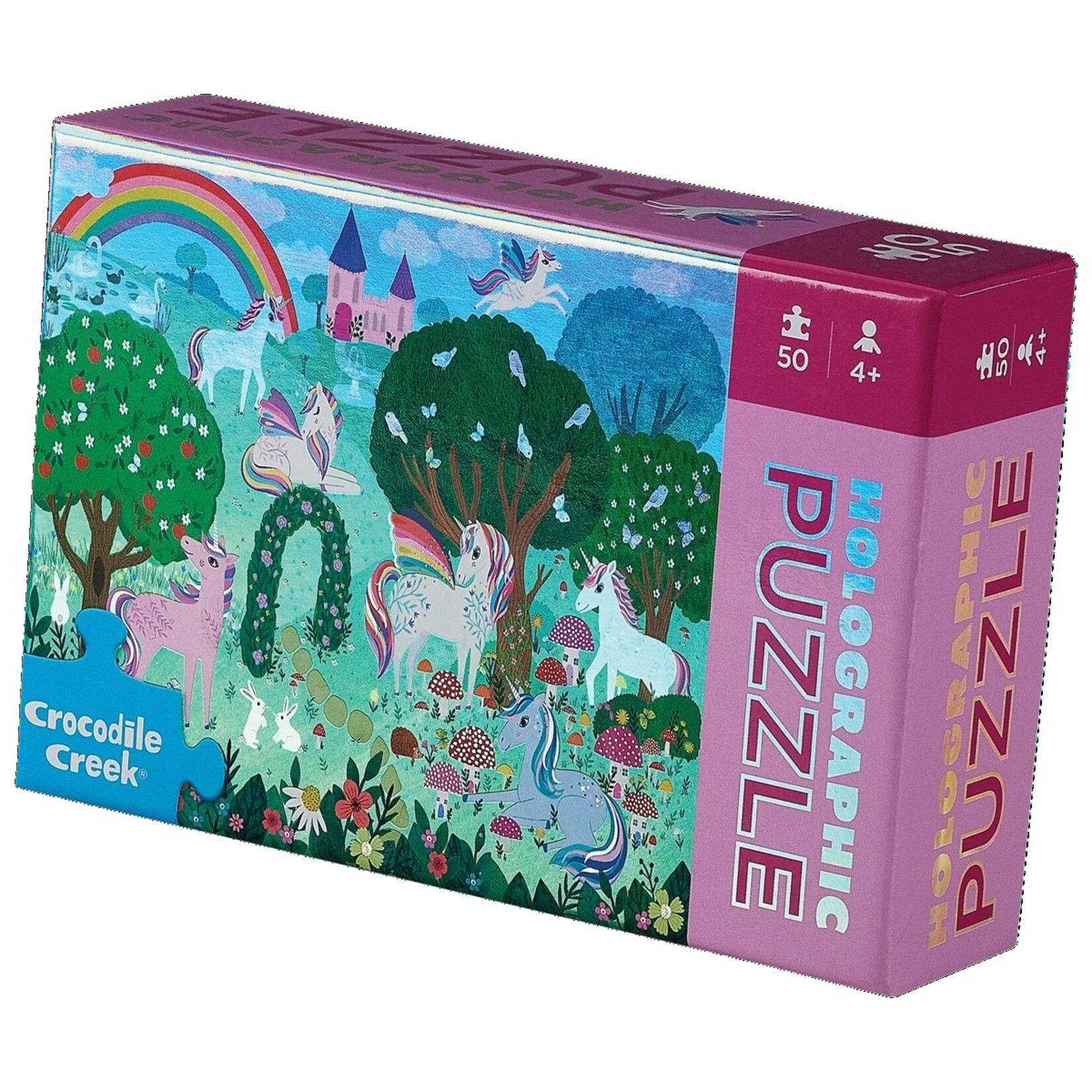Crocodile Creek CROCODILE CREEK - Holographic Puzzle 'Sparkling Unicorns' - 50 pieces