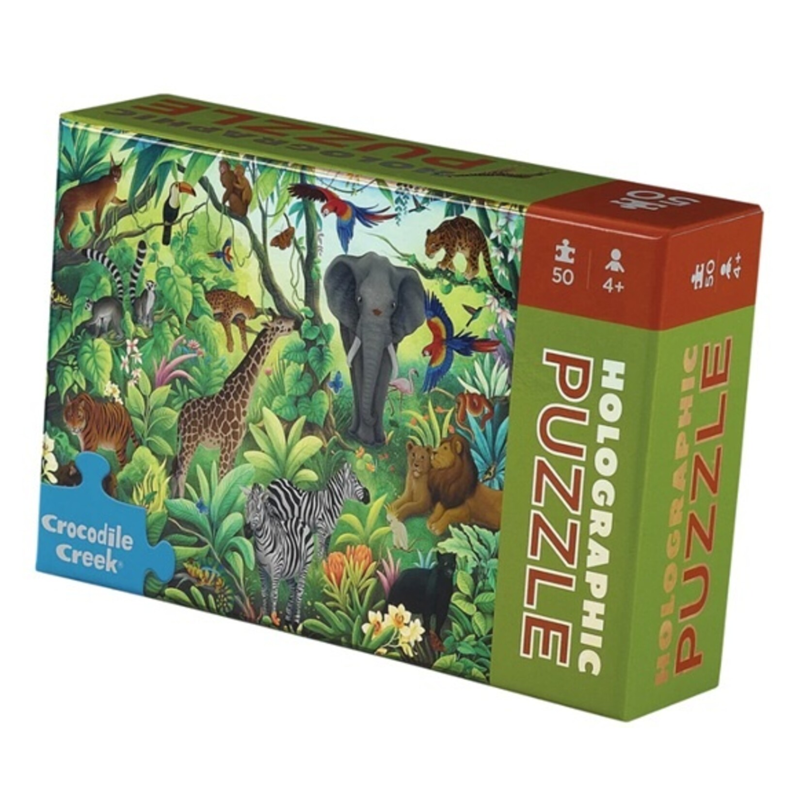 Crocodile Creek CROCODILE CREEK - Holographic Puzzle 'Jungle Paradise' - 50 pieces
