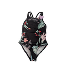 Mandarine & Co. MANDARINE & CO. - Maillot de bain une-pièce noir avec imprimé de fleurs de fraisiers et coeur à la bretelle