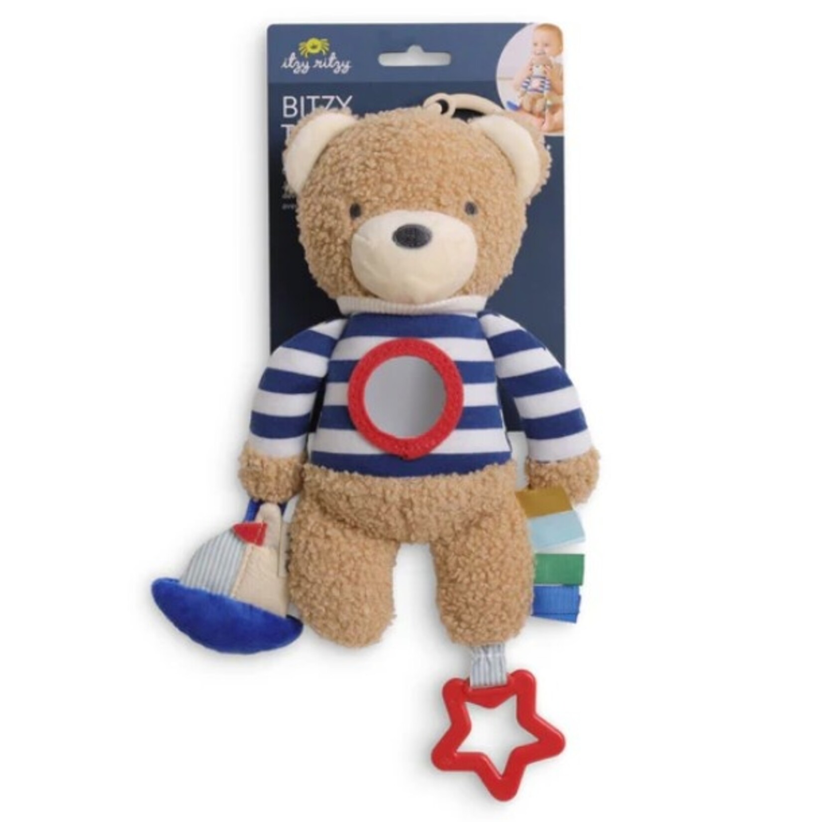 Itzy Ritzy ITZY RITZY - Jouet sensoriel de développement avec miroir - Ourson nautique- 'Bitzy Traveler'