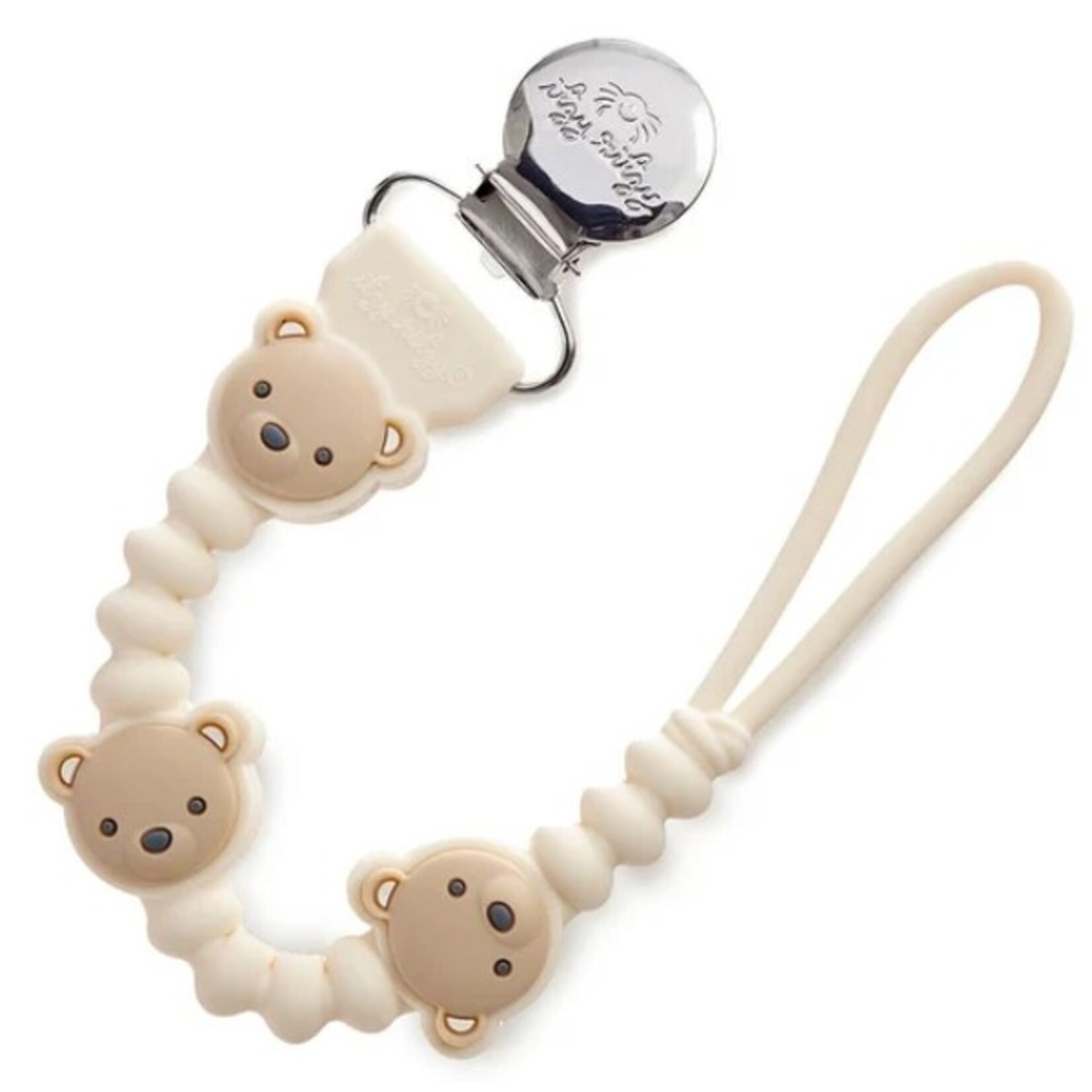 Itzy Ritzy ITZY RITZY - Attache-suce en silicone - Beige avec oursons - 'Sweetie Strap Plus'