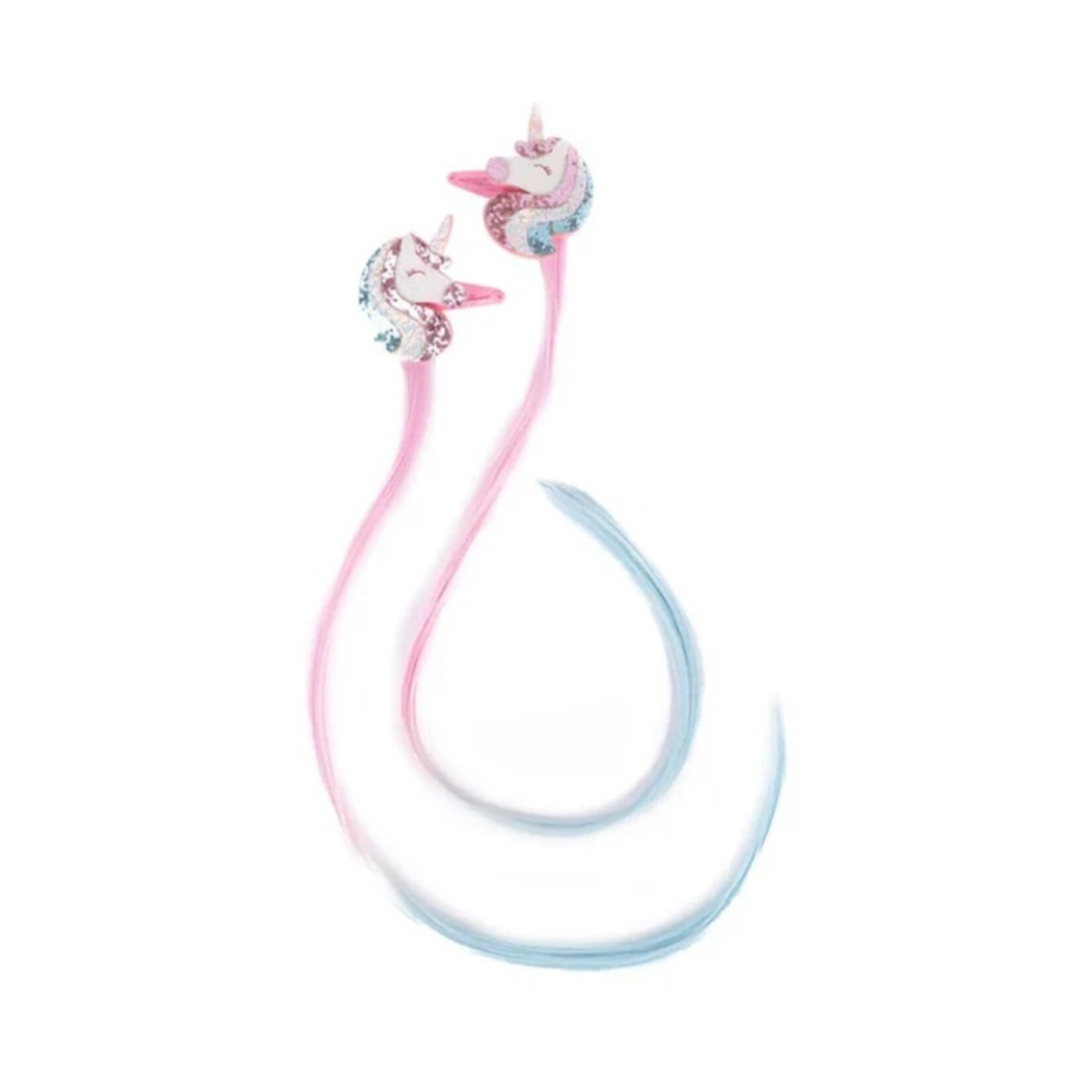 Great Pretenders GREAT PRETENDERS - Set of 2 unicorn clip-in hair extensions
