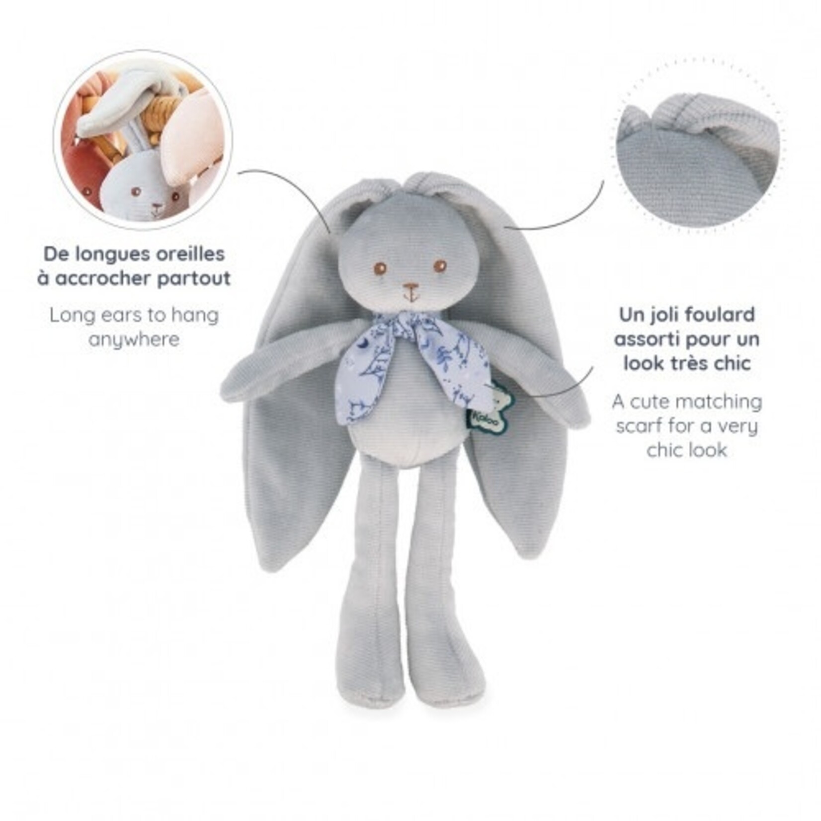 Kaloo KALOO - Blue 'Puppet' rabbit plush toy - 25 cm