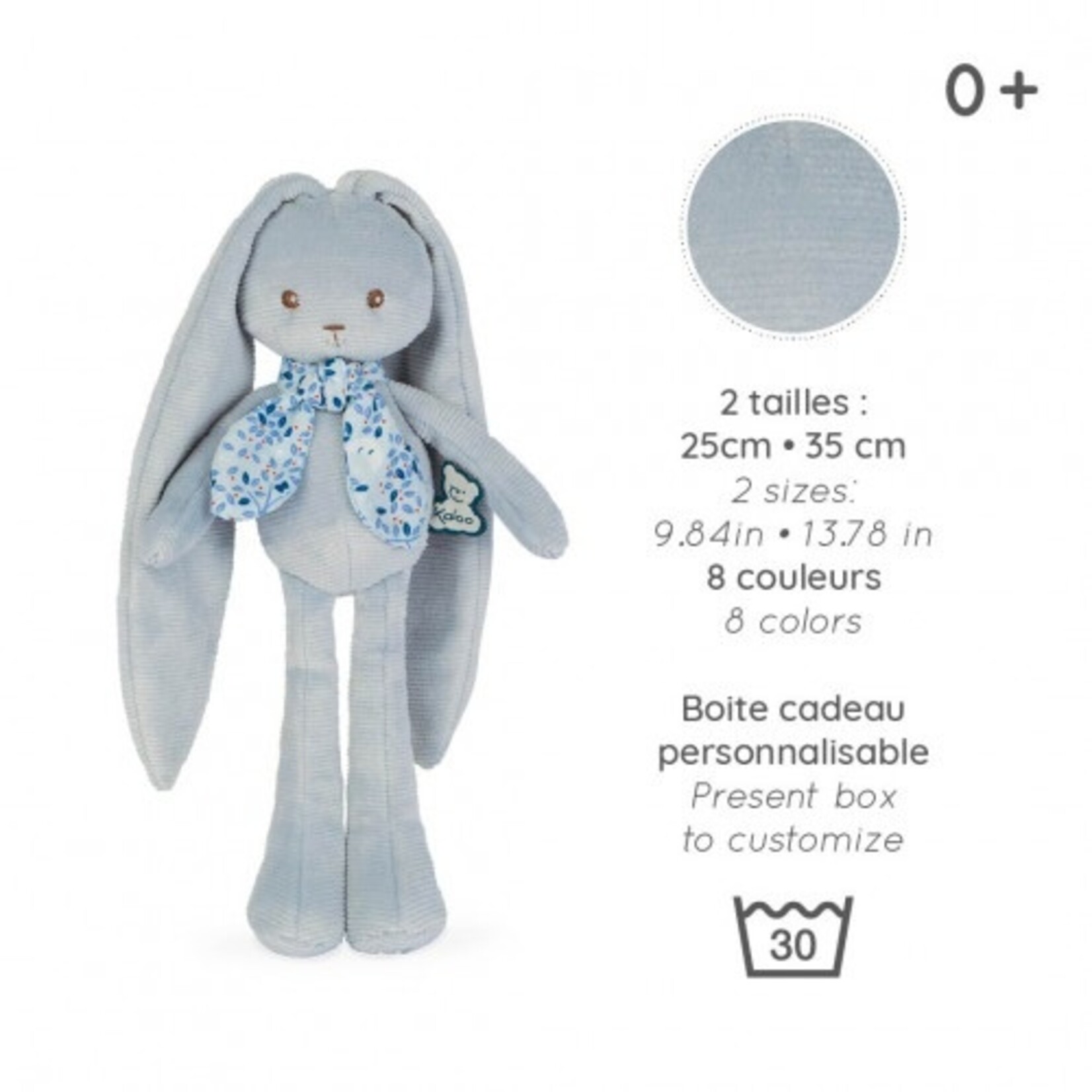 Kaloo KALOO - Blue 'Puppet' rabbit plush toy - 25 cm