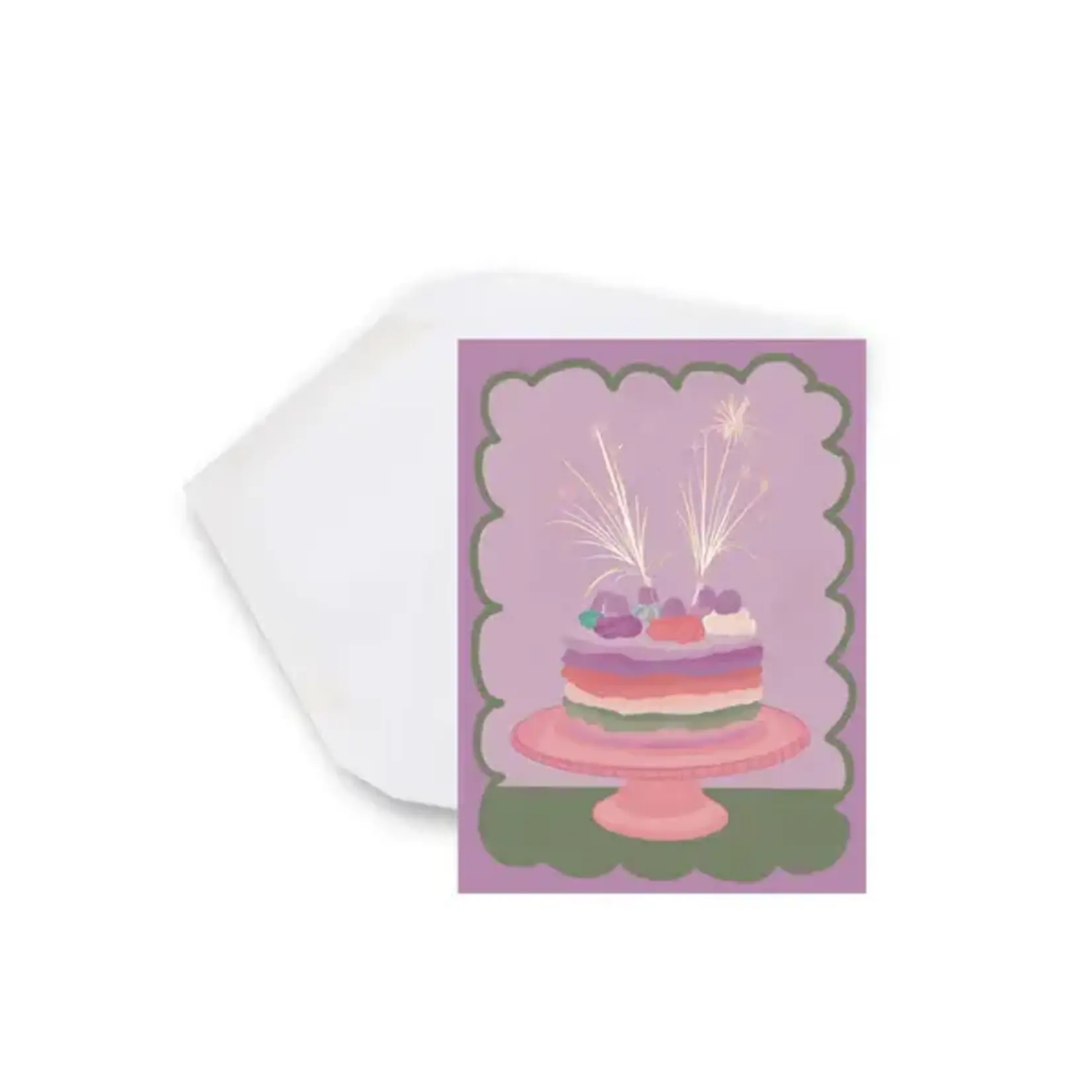 Lili Graffiti LILI GRAFFITI - Mini carte de souhaits illustrée - Gâteau d'anniversaire