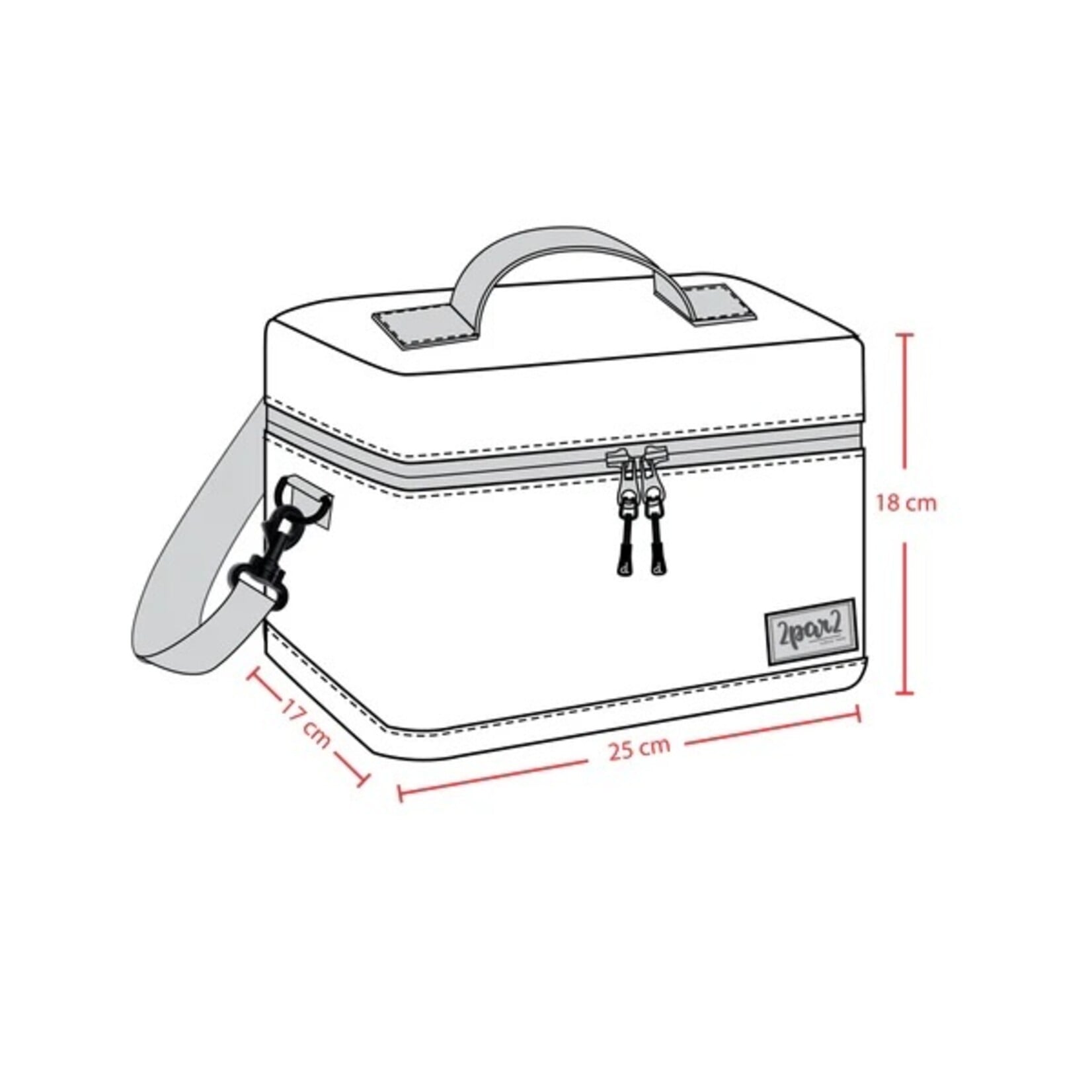 Deux par Deux DEUX PAR DEUX -  Blue checkered print lunch box 'Back to School'