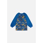 Deux par Deux DEUX PAR DEUX - Blue school apron with dinosaur print
