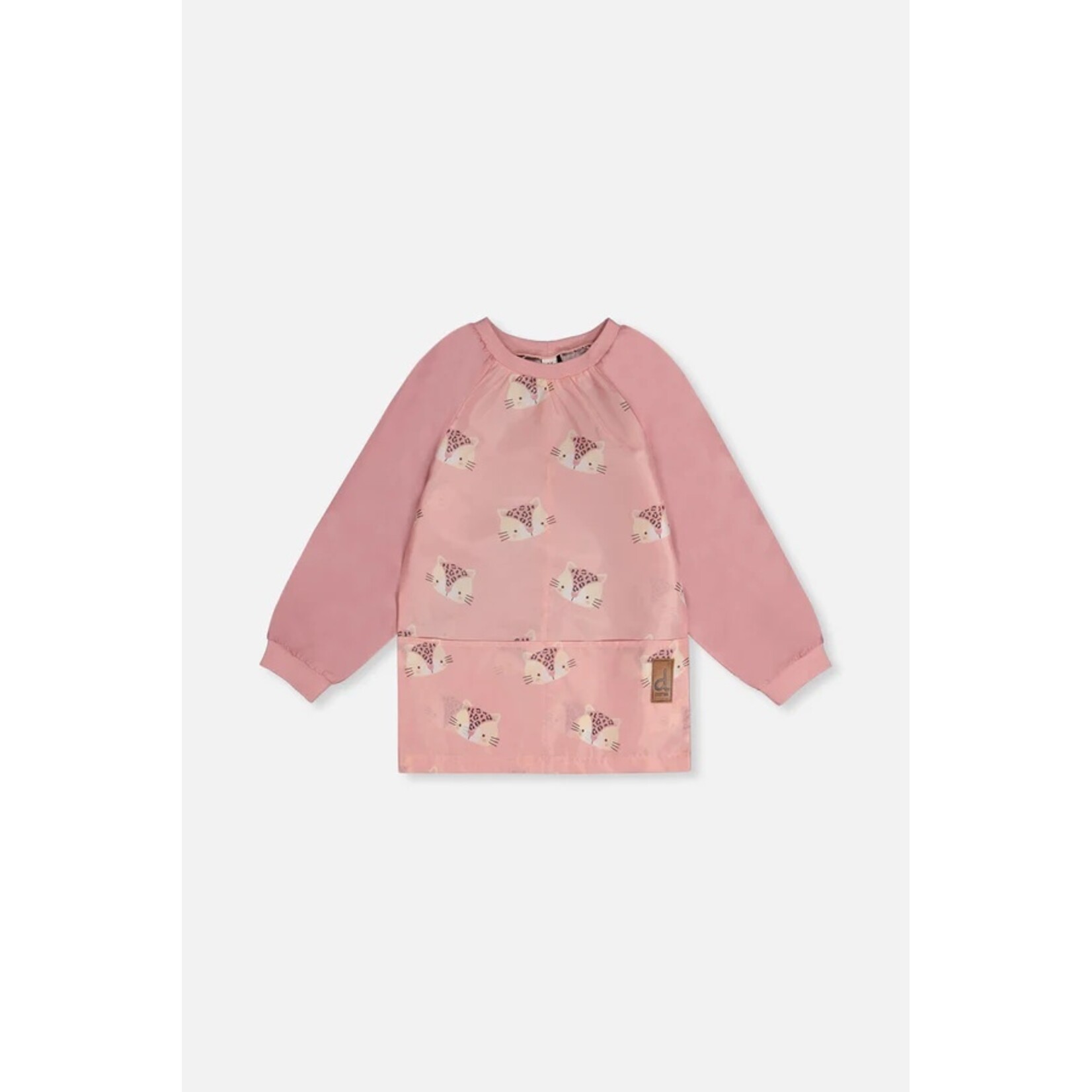 Deux par Deux DEUX PAR DEUX - Pink school apron with leopard print