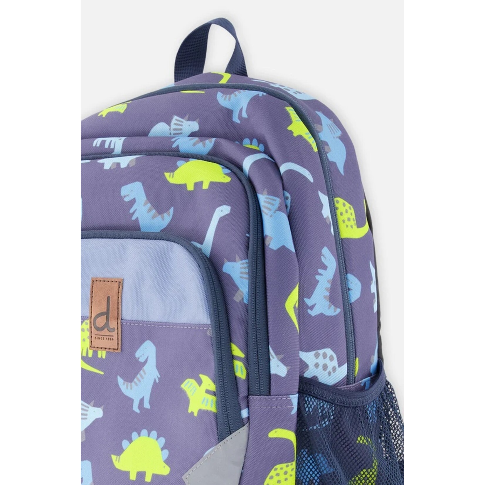 Deux par Deux DEUX PAR DEUX - Blue dinosaur print backpack for toddlers
