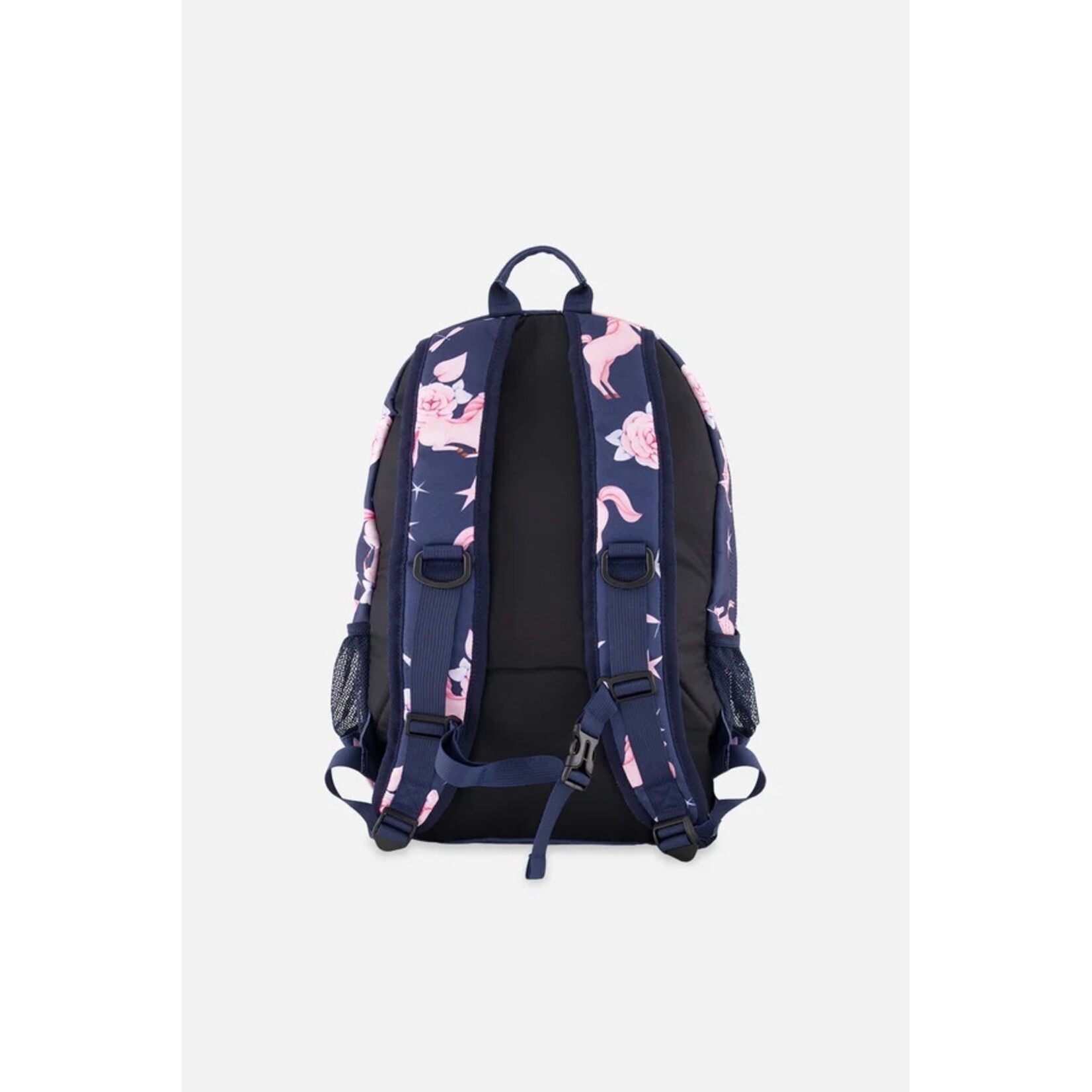 Deux par Deux DEUX PAR DEUX - Navy blue backpack with 'Back to School' unicorn print