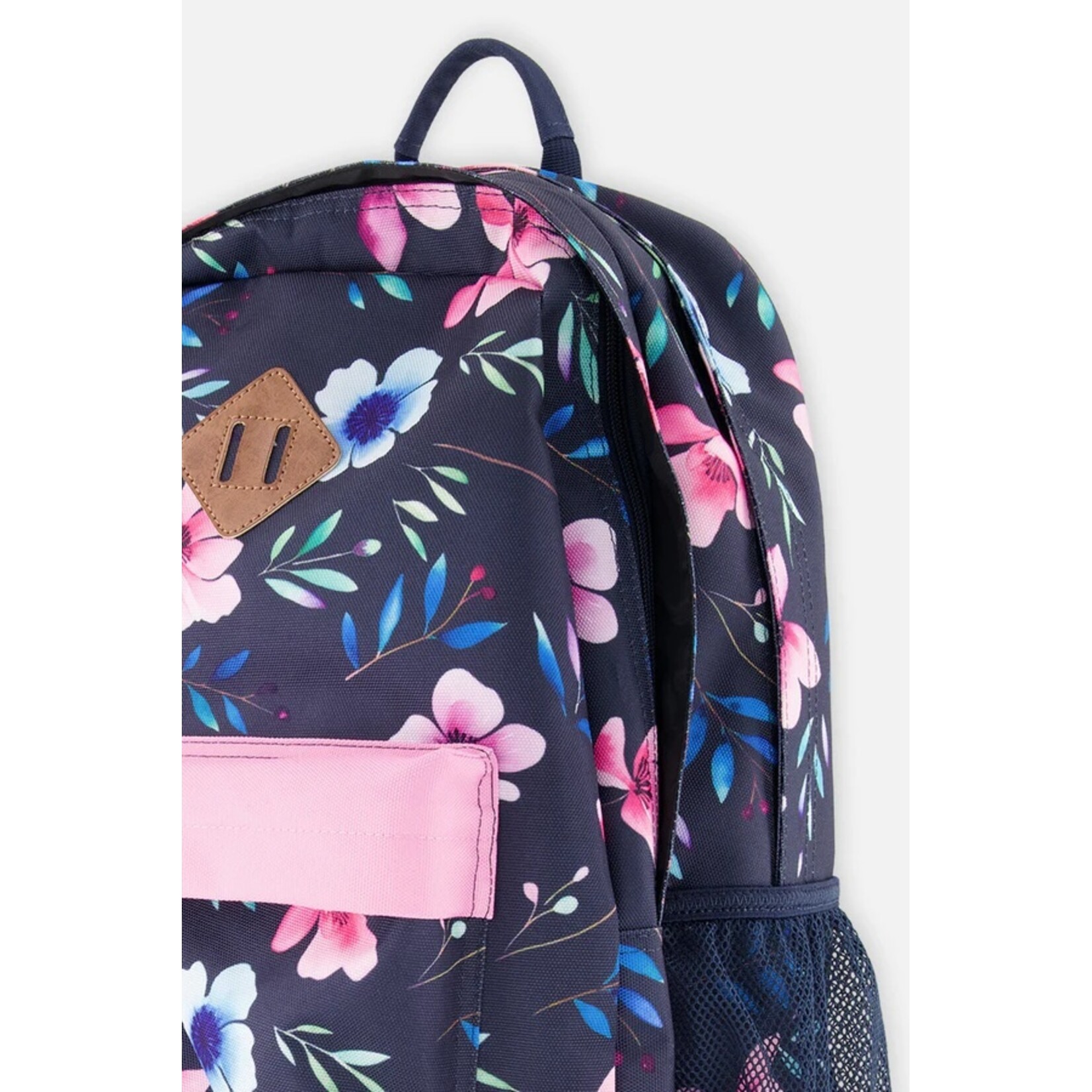Deux par Deux DEUX PAR DEUX - Navy blue backpack with 'Back to School' floral print