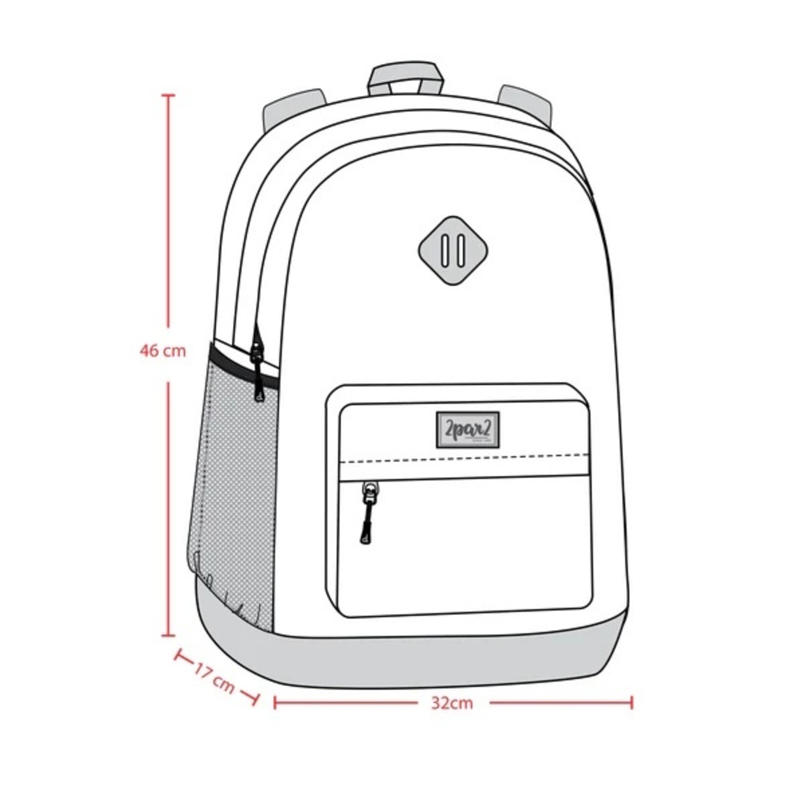 Deux par Deux DEUX PAR DEUX - Navy blue backpack with 'Back to School' floral print