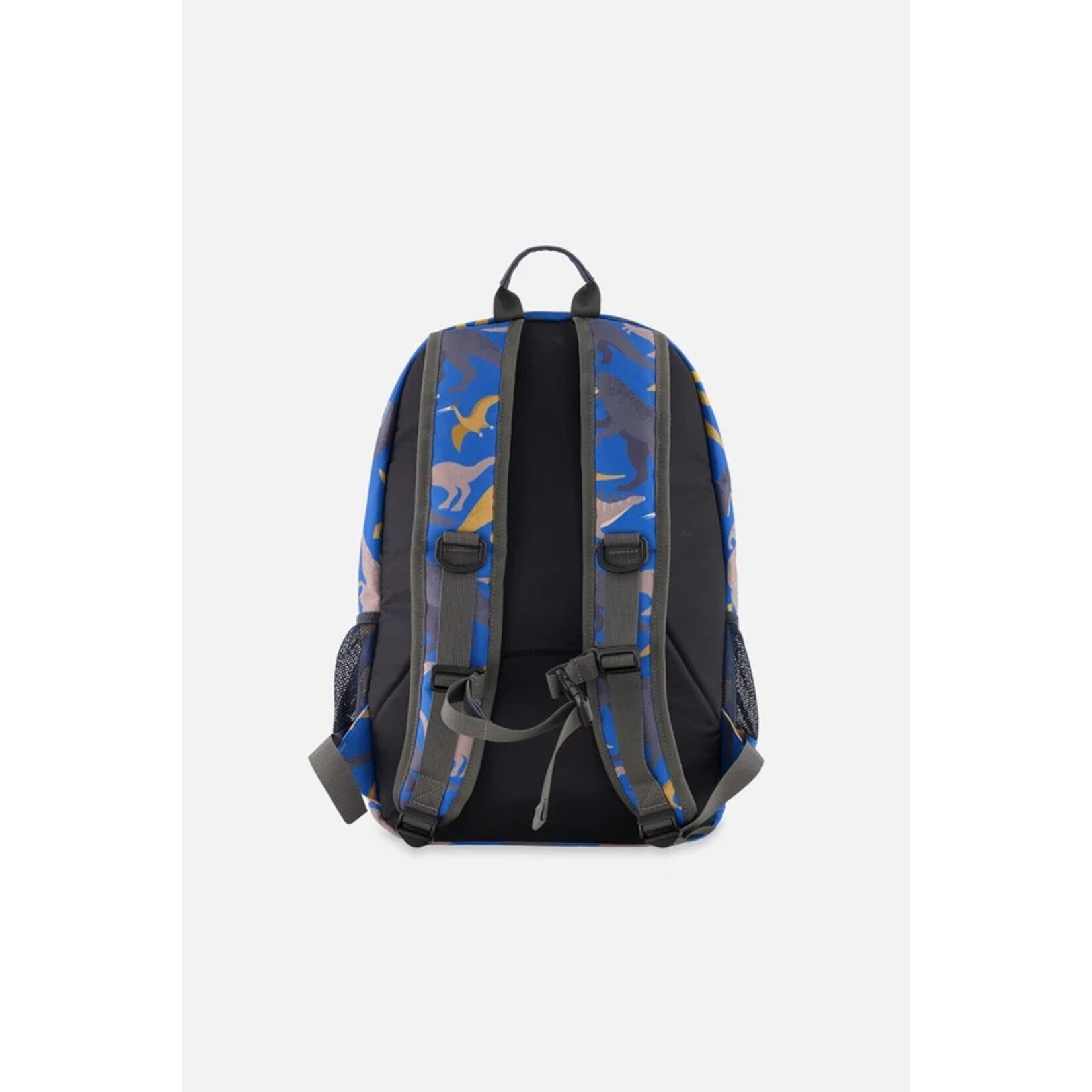 Deux par Deux DEUX PAR DEUX - Blue and brown backpack with 'Back to School' dinosaur print