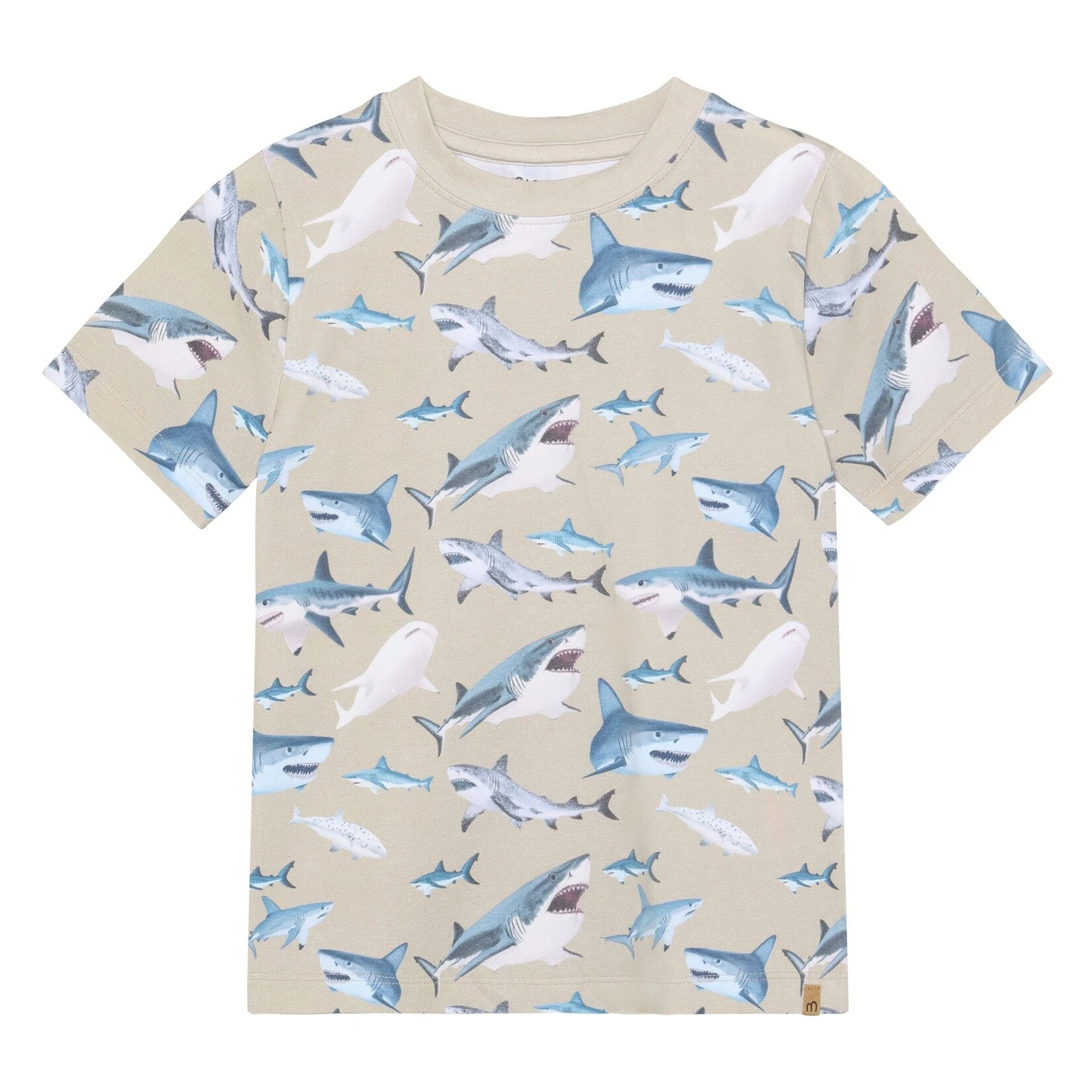 Minymo MINYMO - Brown T-shirt with shark print