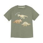 Minymo MINYMO - T-shirt vert avec imprimé de squelettes de dinosaures 18m