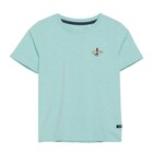 Minymo MINYMO - Turquoise short-sleeved T-shirt with surfer embroidery on the chest