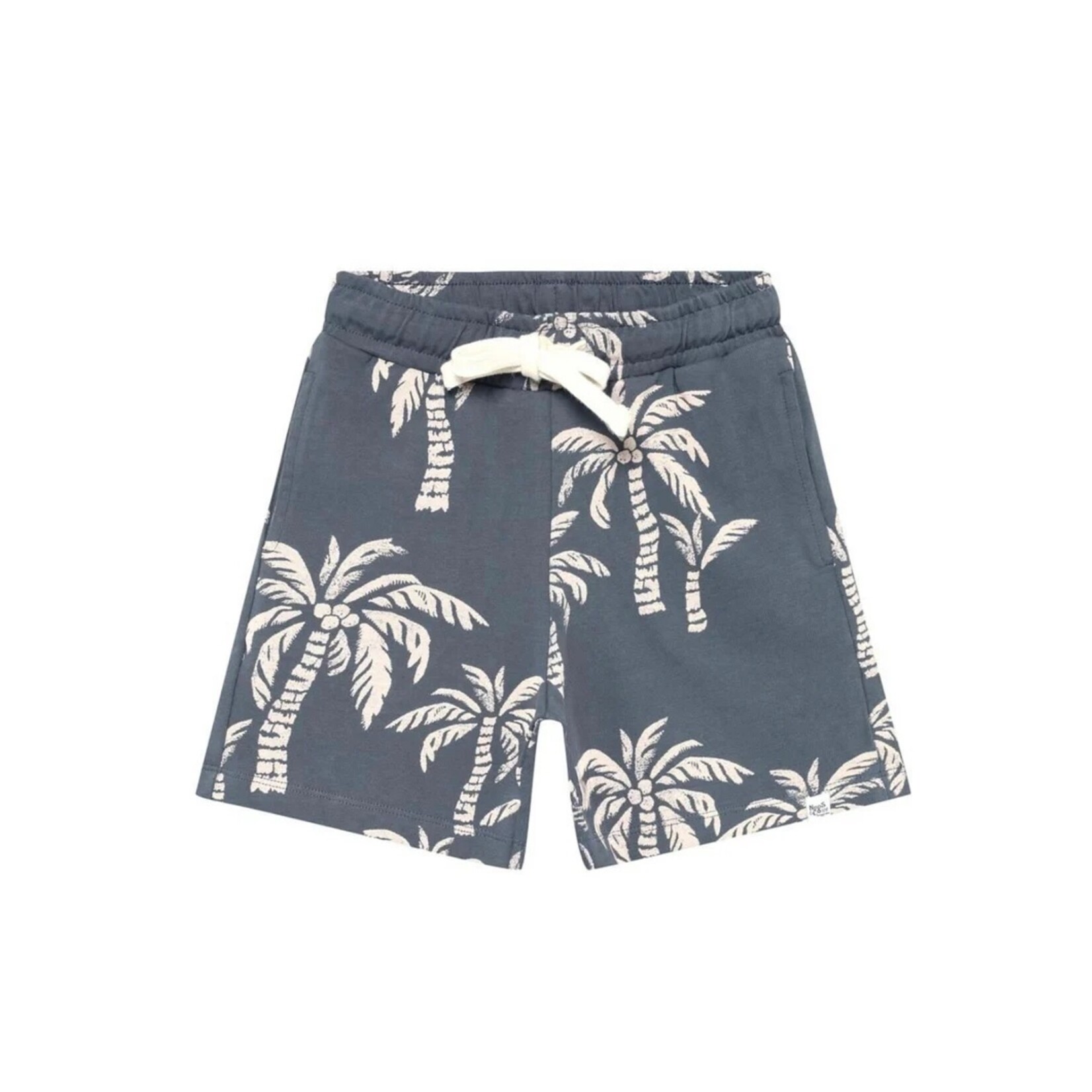 Noppies NOPPIES - Short bleu marin avec imprimé de palmiers et cordon à la taille 8ans