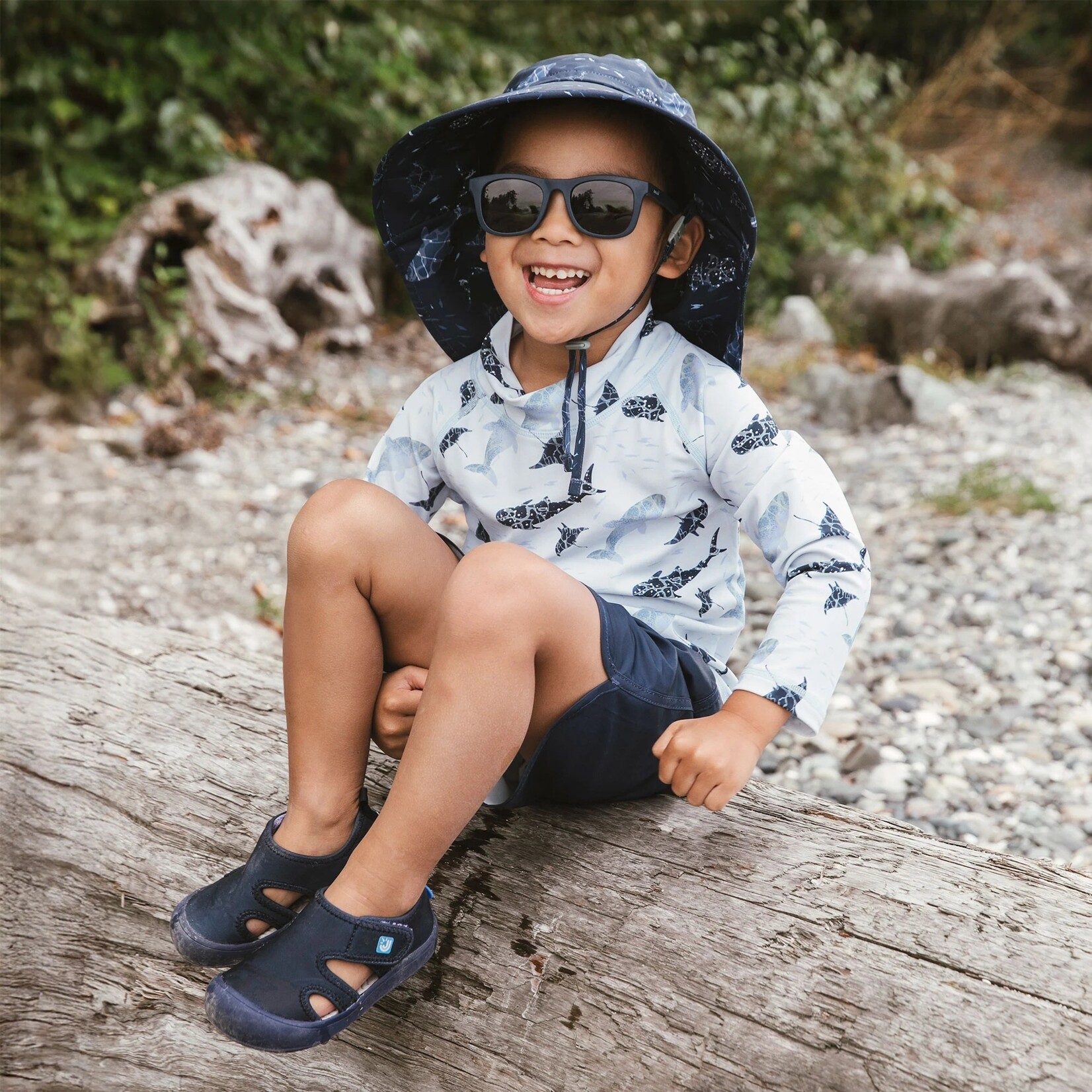 JAN&JUL JAN&JUL - Lunettes de soleil polarisées urbaines pour enfants - Bleu marine foncé