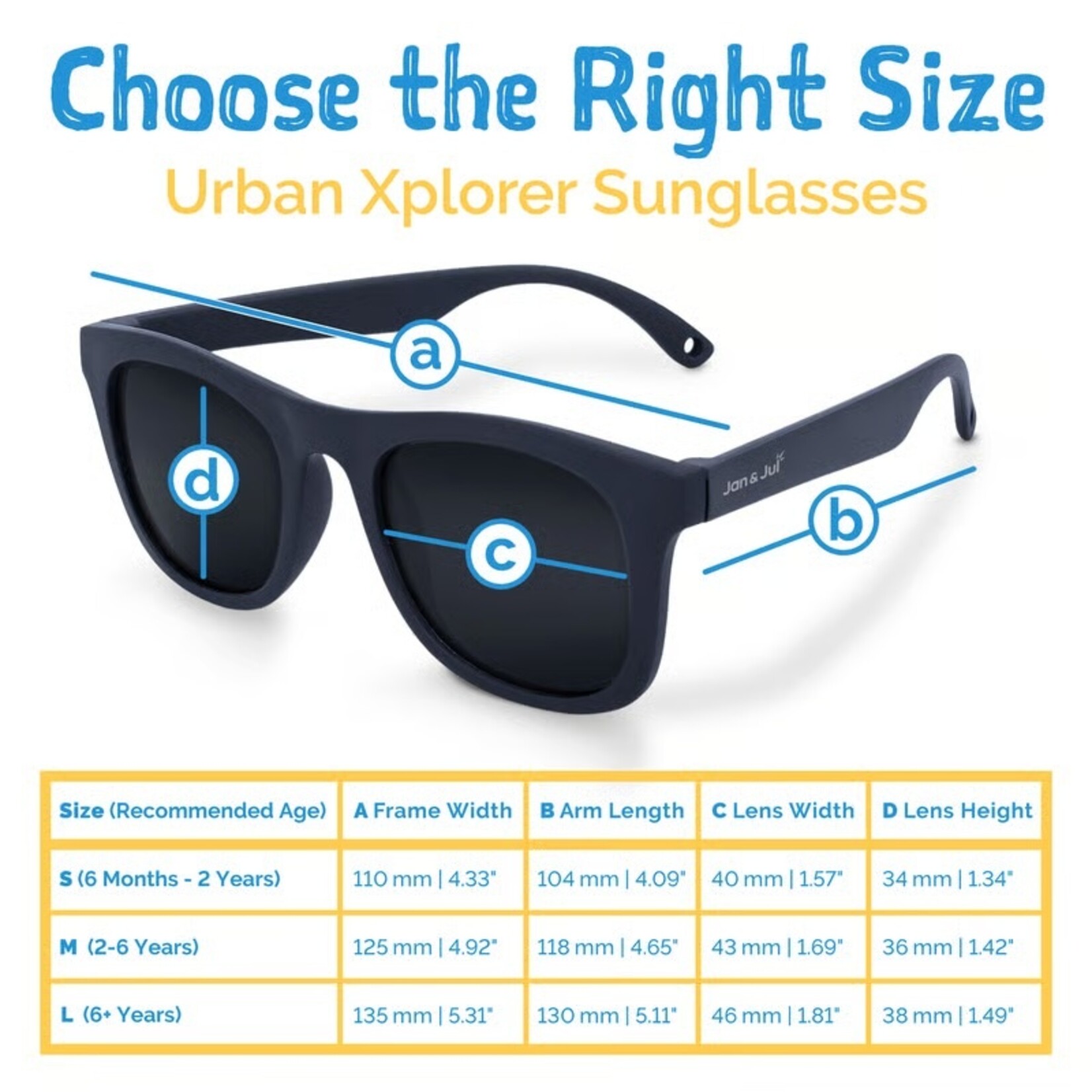 JAN&JUL JAN&JUL - Lunettes de soleil polarisées urbaines pour enfants - Bleu marine foncé